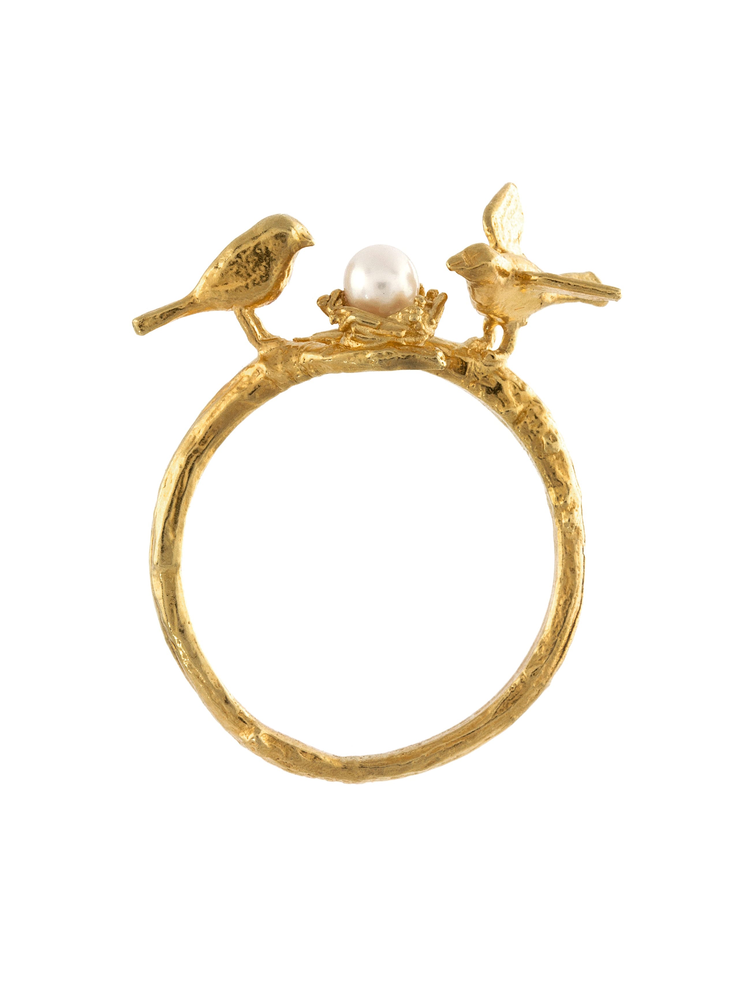 Birds & Nest Ring - image 1 | gold plate