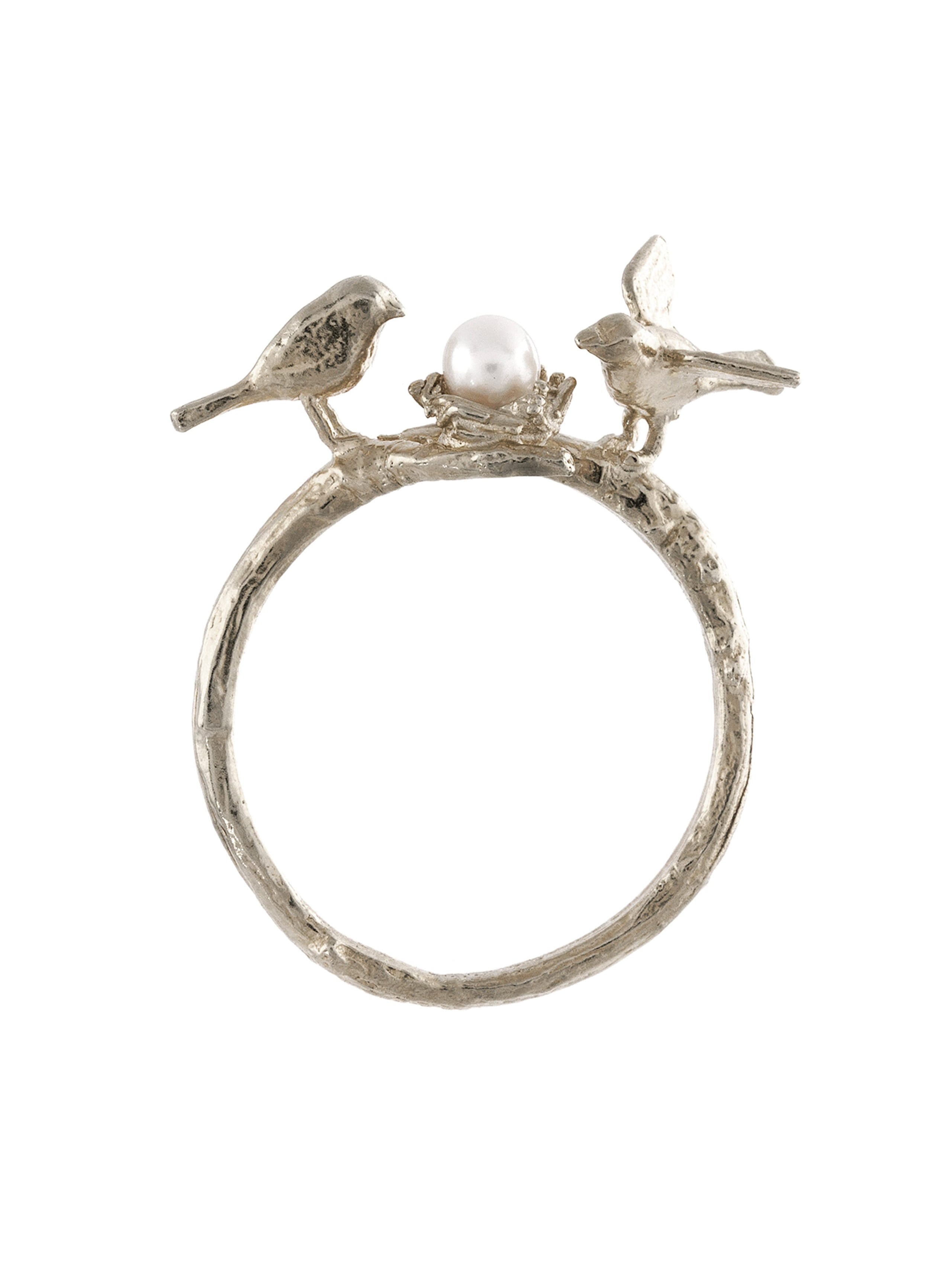 Birds & Nest Ring - image 3 | silver