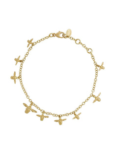 The Beekeeper's Hive Charm Bracelet with 9 Miniature Bees