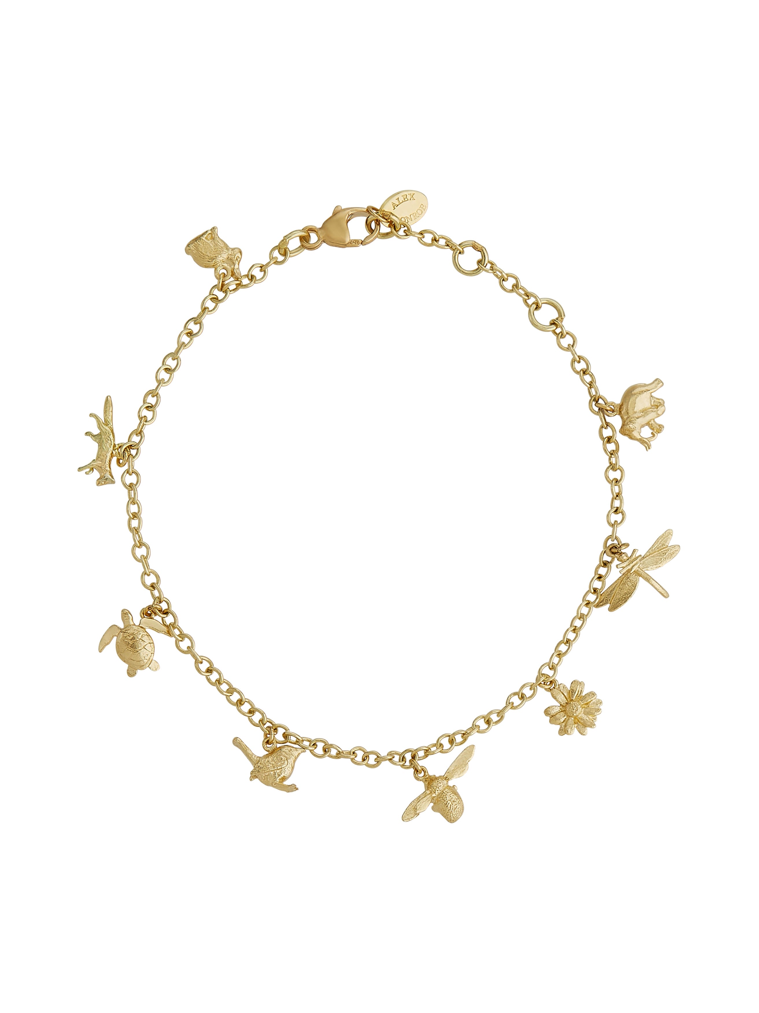 The Beekeeper's Hive Charm Bracelet with 9 Miniature Bees - image 1 | 18ct yellow gold