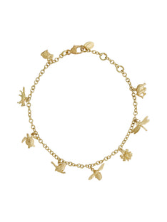 The Beekeeper's Hive Charm Bracelet with 9 Miniature Bees