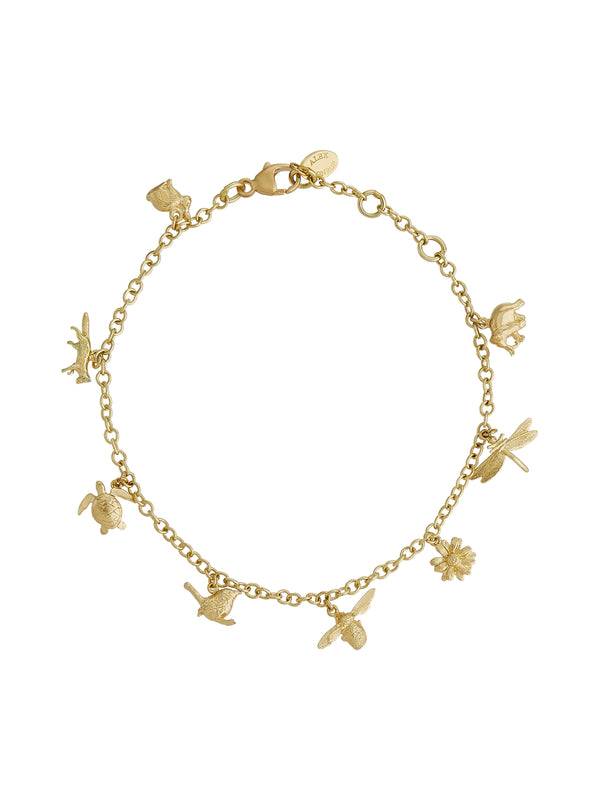 The Beekeeper's Hive Charm Bracelet with 9 Miniature Bees