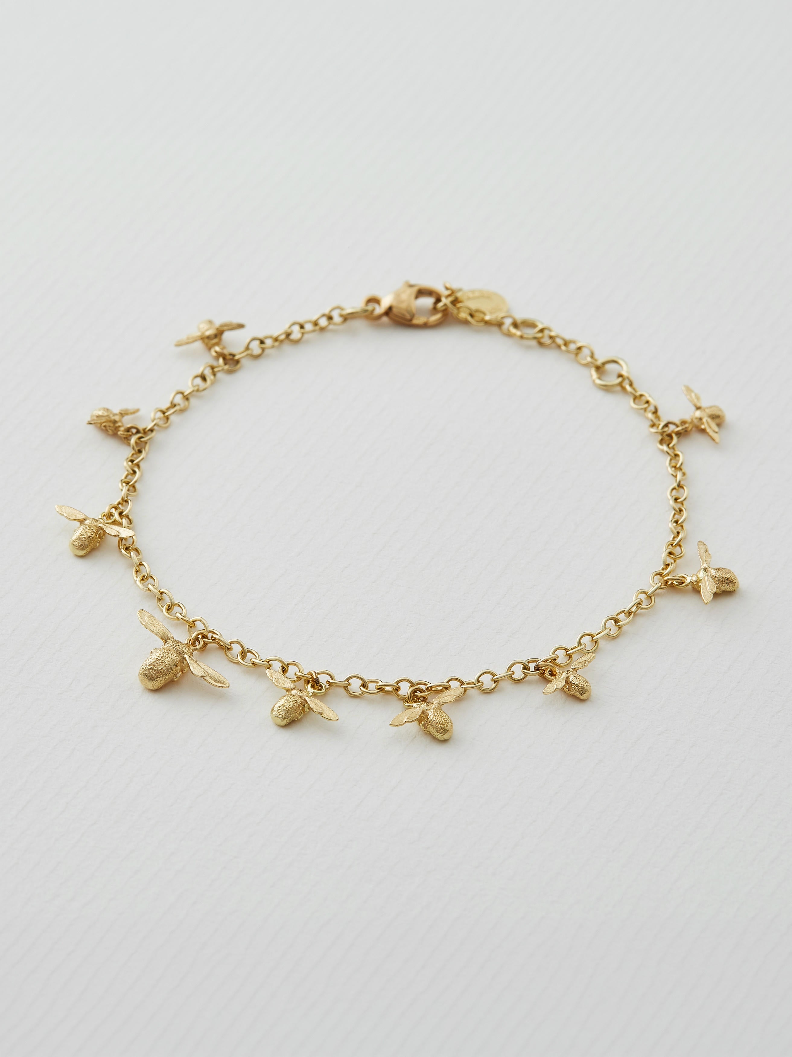 The Beekeeper's Hive Charm Bracelet with 9 Miniature Bees - image 2 | 18ct yellow gold