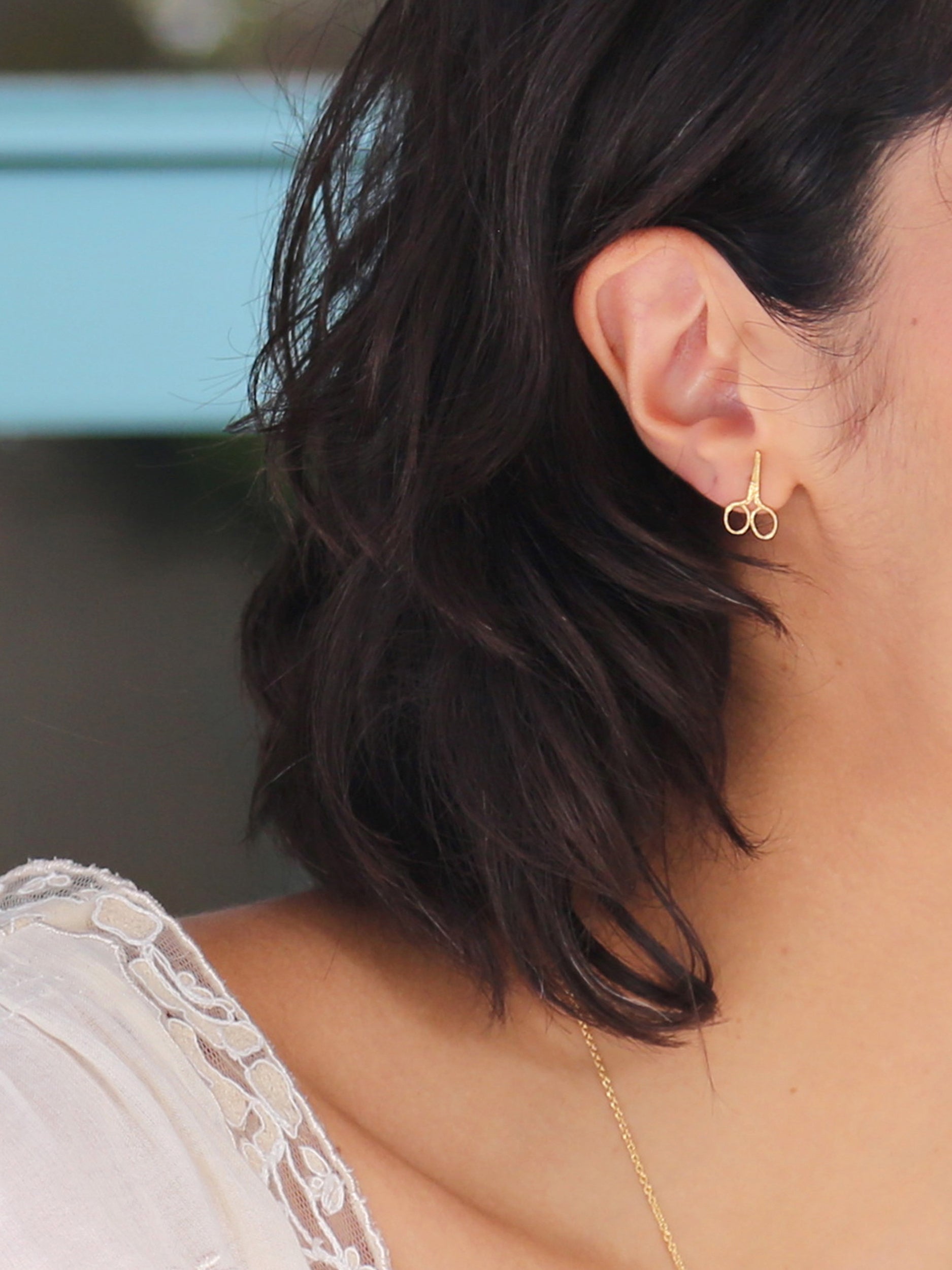 Little Sewing Scissor Stud Earrings - image 2