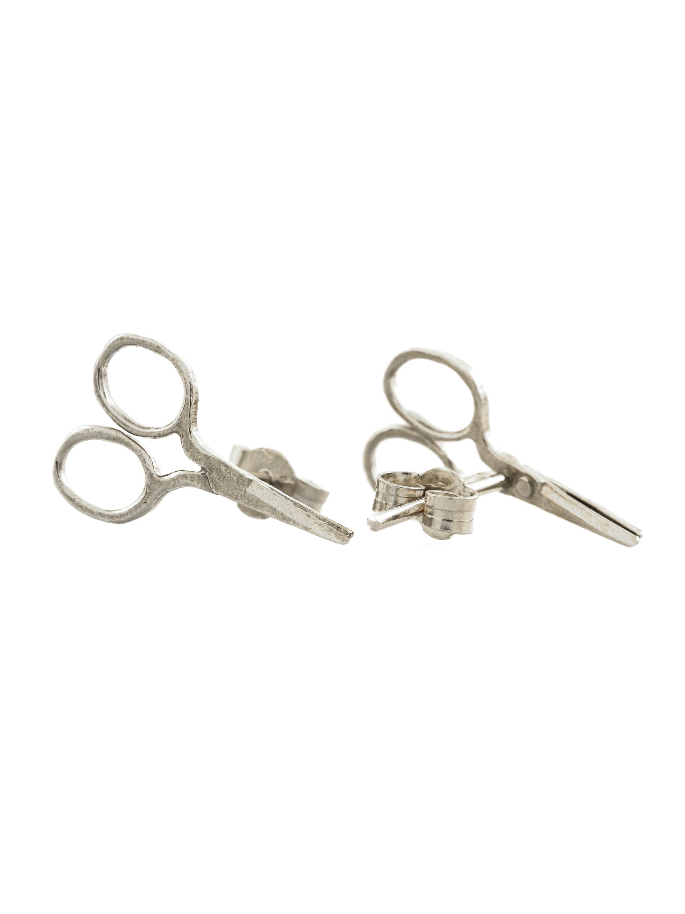 Little Sewing Scissor Stud Earrings - image 4 | silver