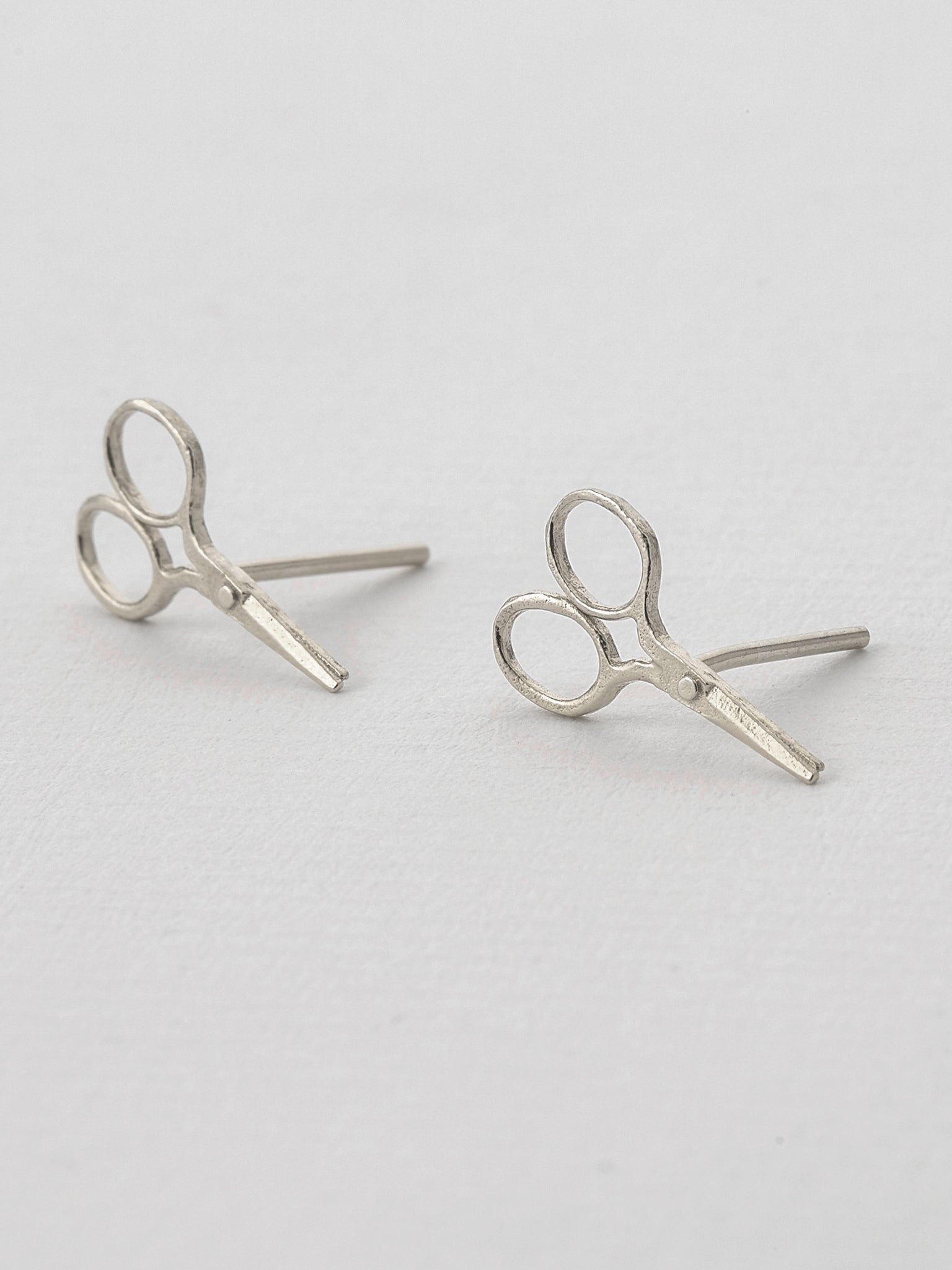 Little Sewing Scissor Stud Earrings - image 6 | silver