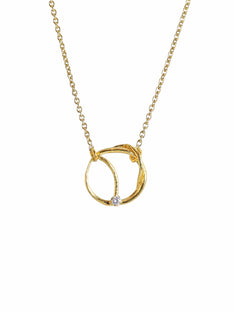 Small Twist Loop Necklace set with Diamond