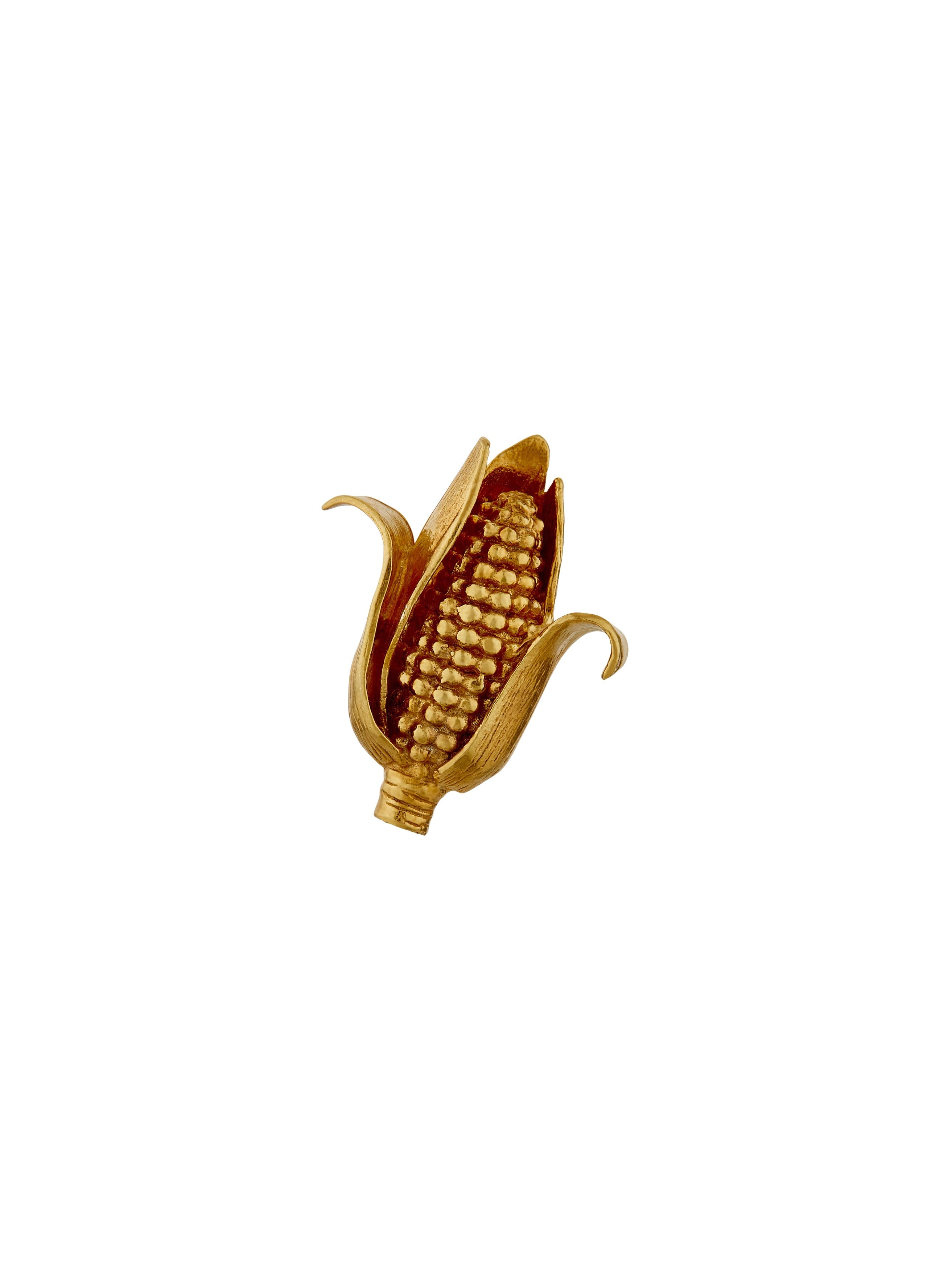 Juicy Corn on the Cob Pin Brooch - image 1 | gold plate