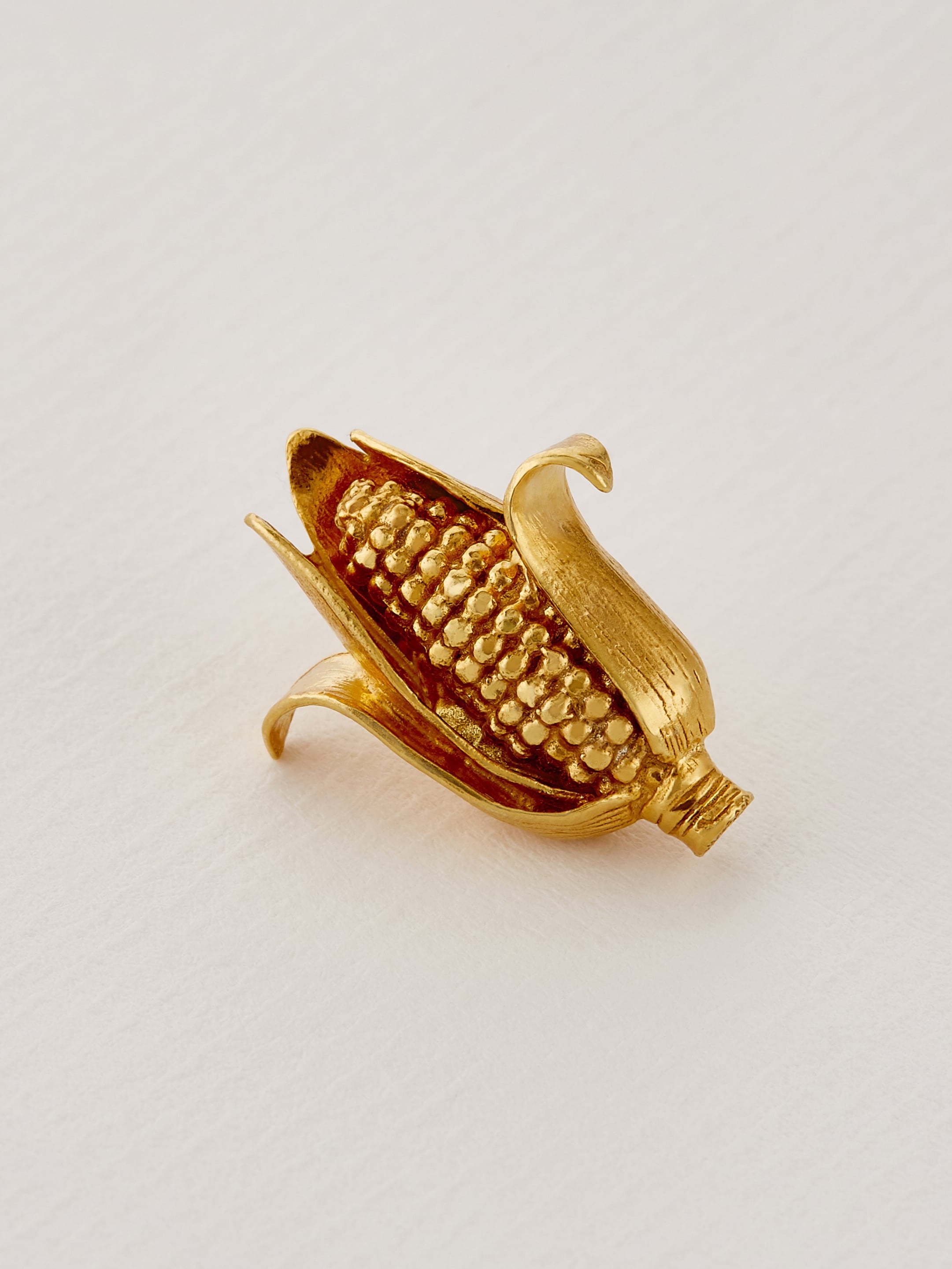 Juicy Corn on the Cob Pin Brooch - image 3 | gold plate