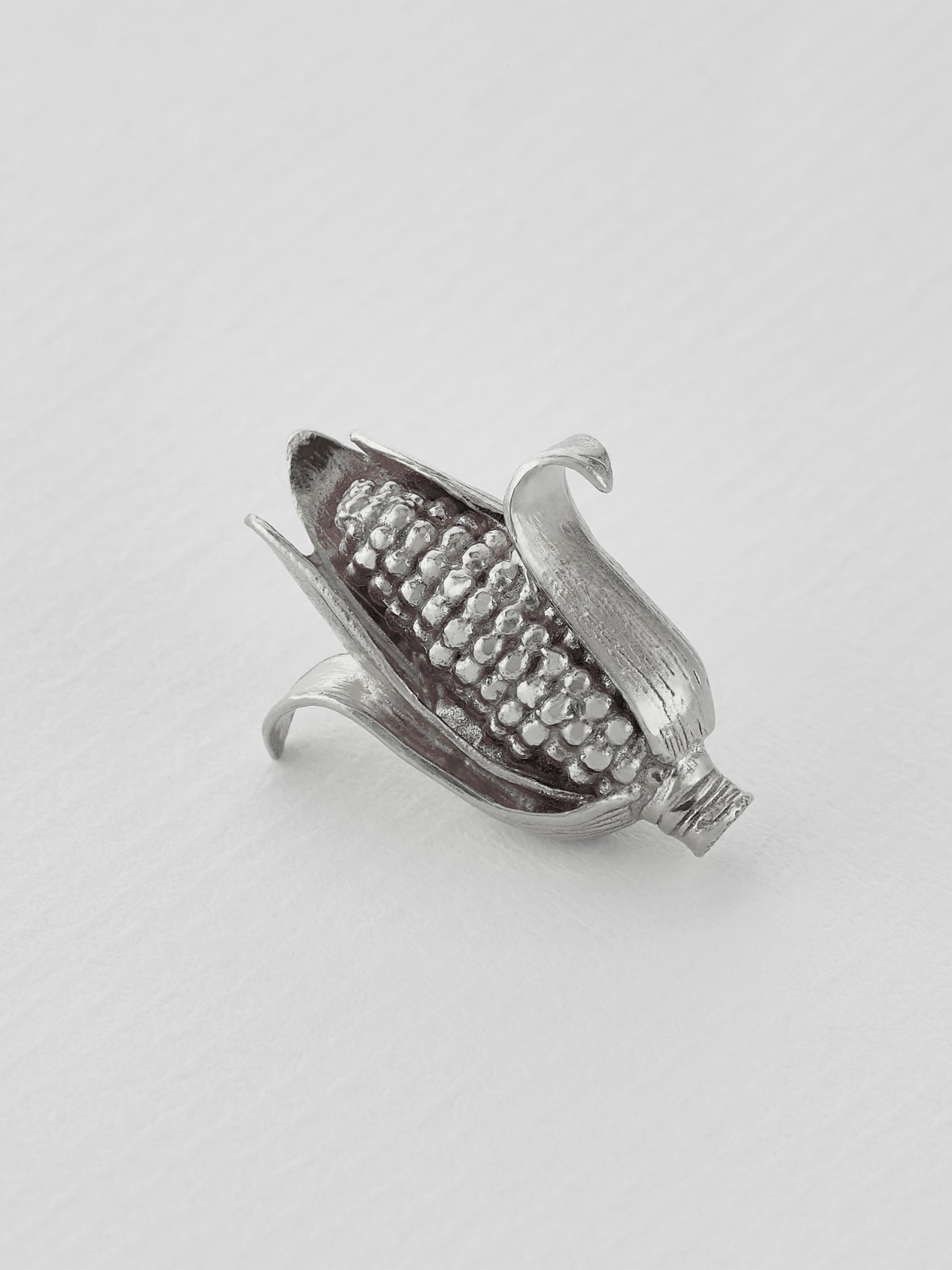 Juicy Corn on the Cob Pin Brooch - image 5 | silver
