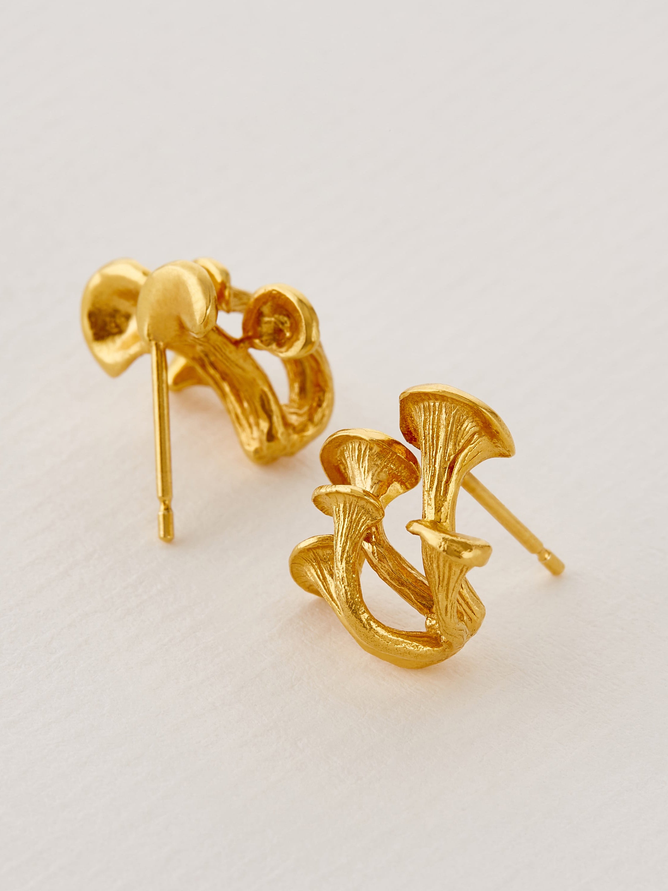 Clustered Mushroom Earrings - image 4 | gold plate