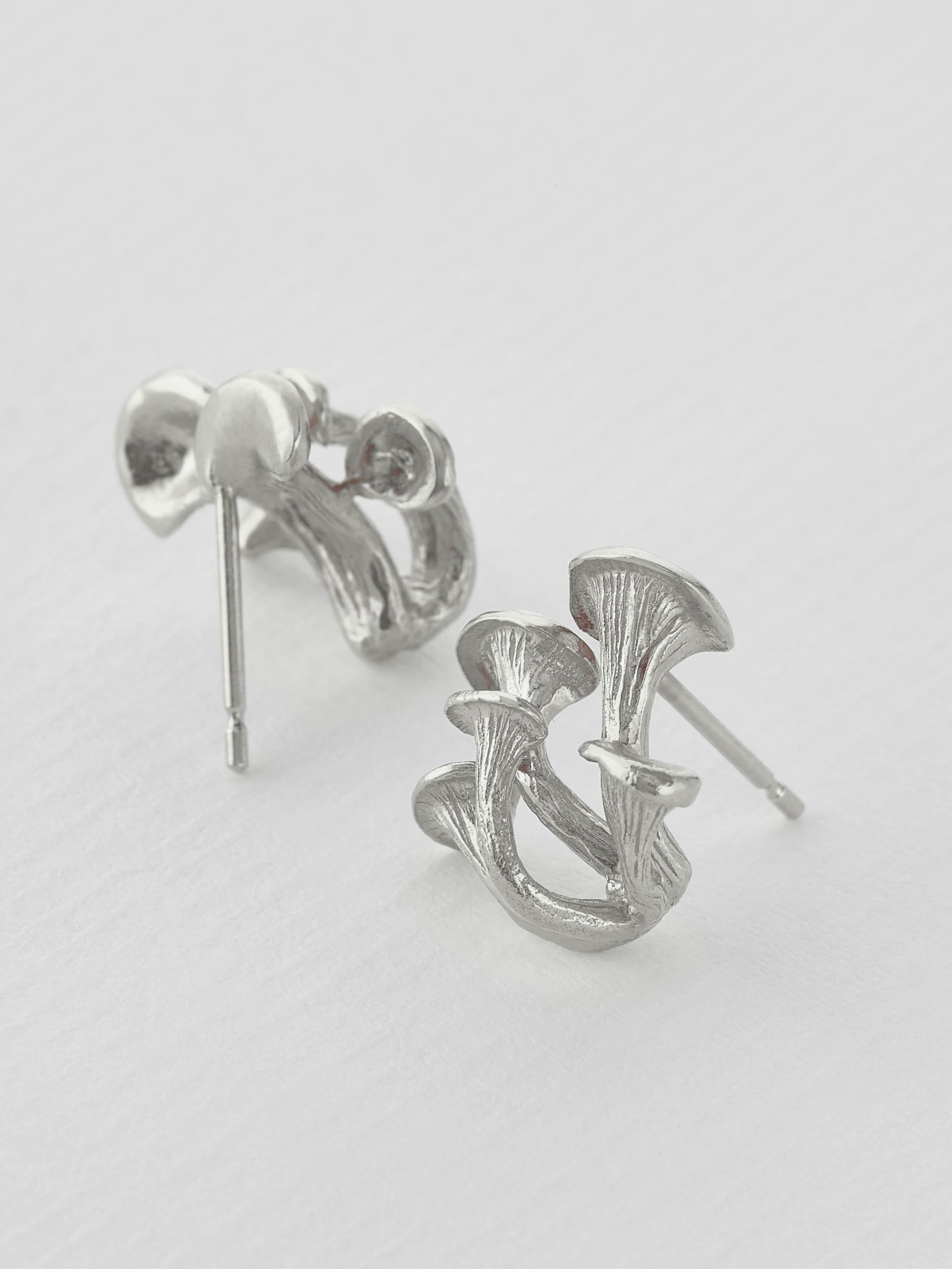Clustered Mushroom Earrings - image 7 | silver