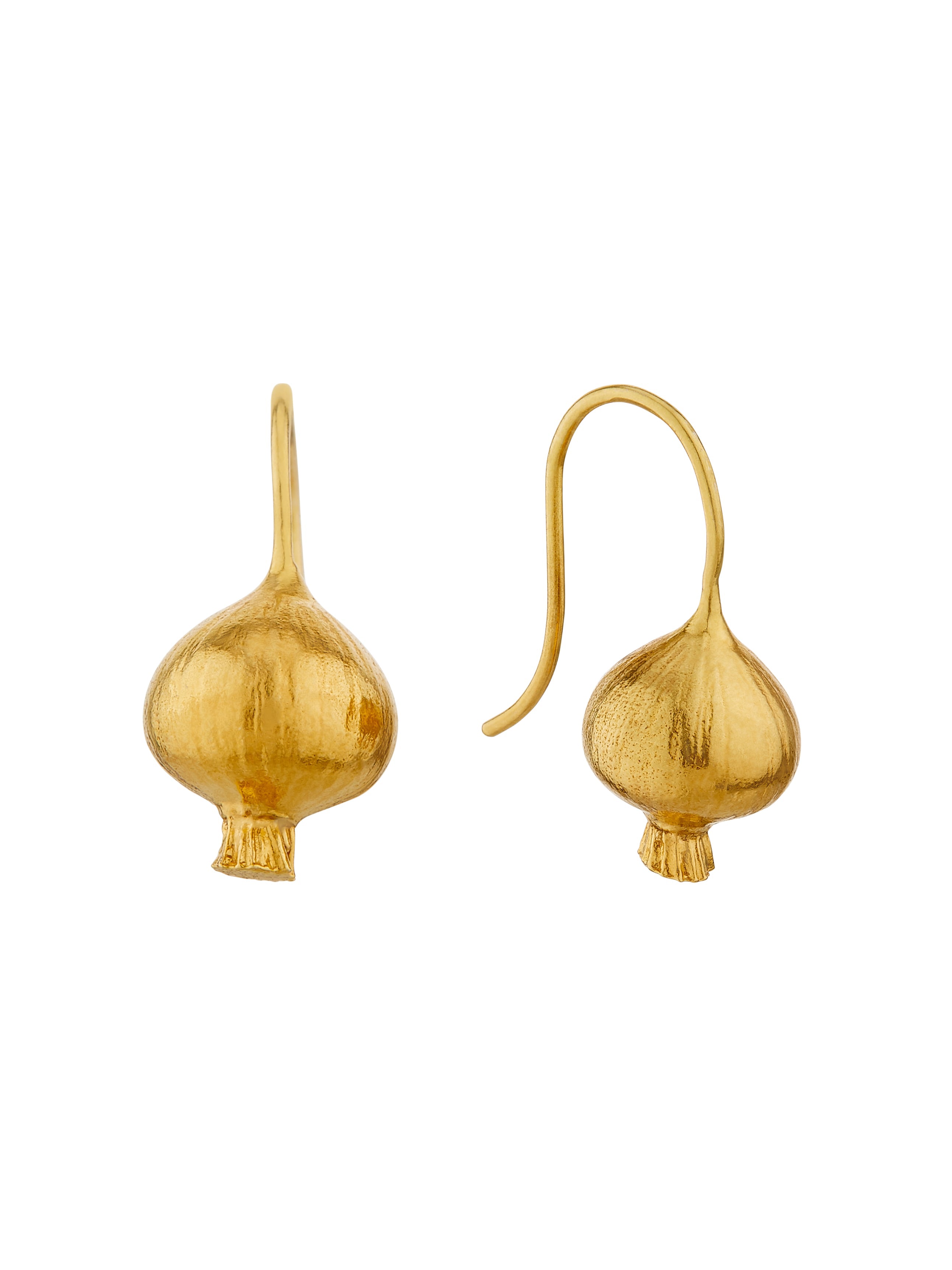 Onion Hook Drop Earrings - image 1 | gold plate