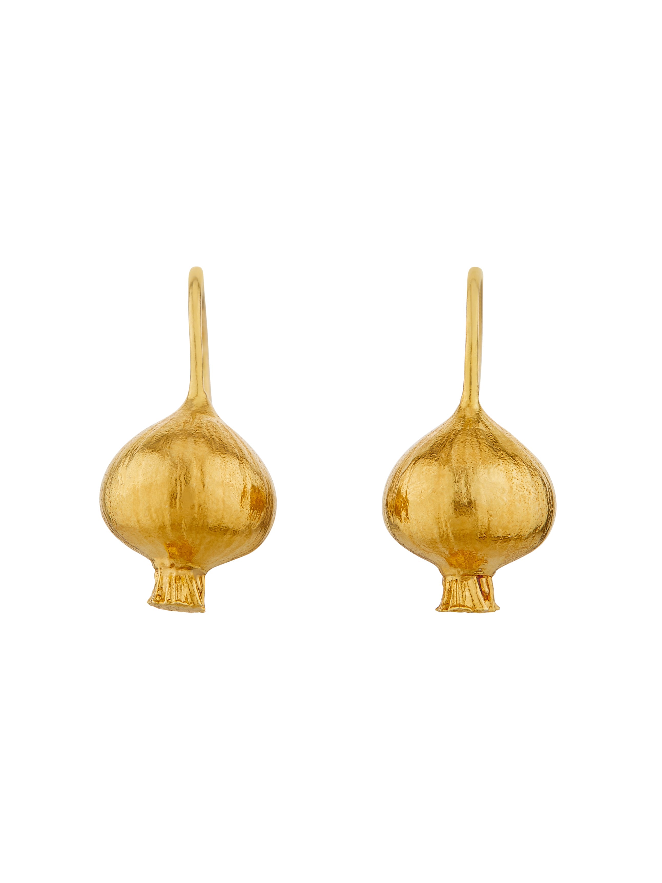 Onion Hook Drop Earrings - image 3 | gold plate
