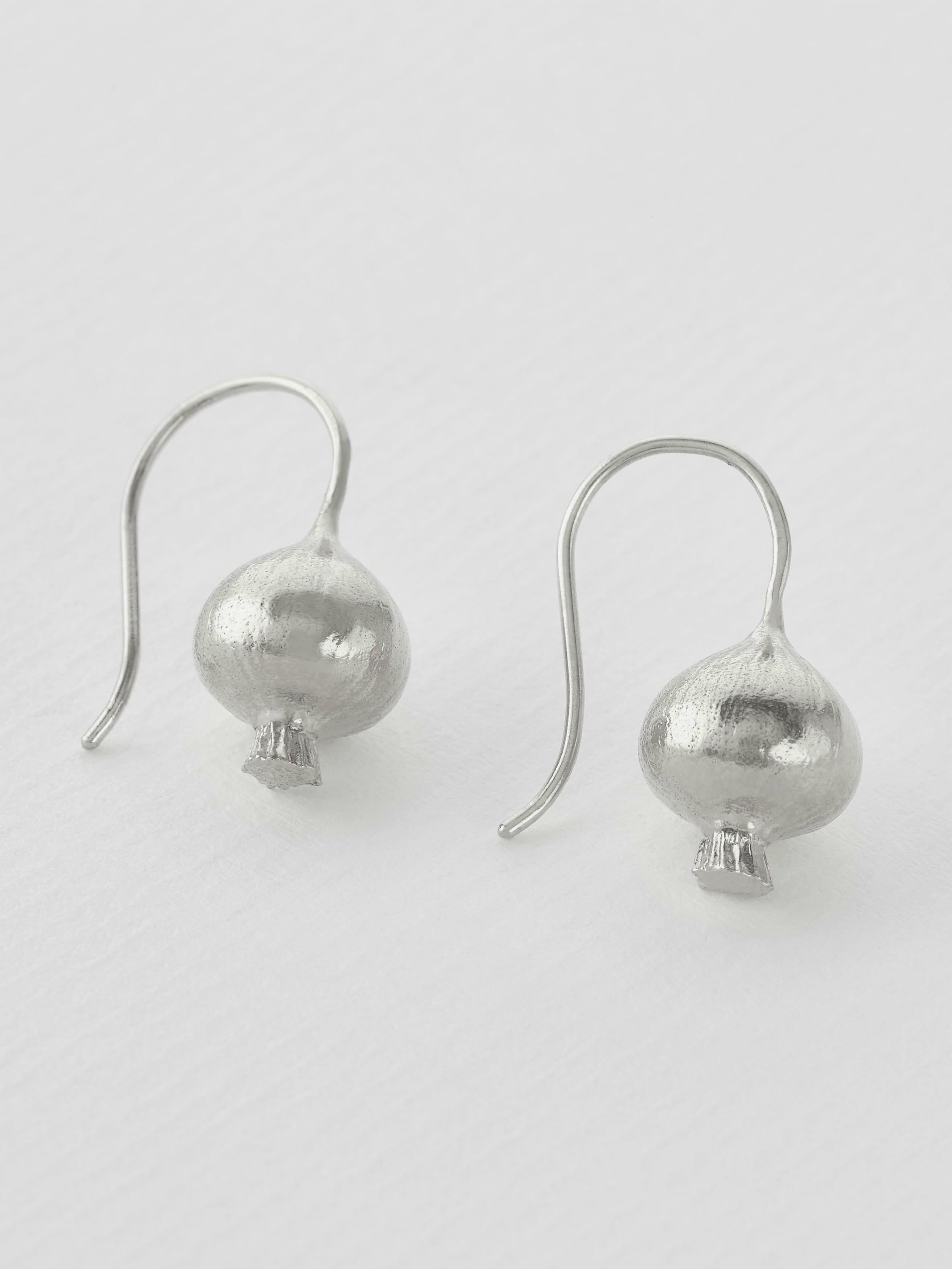 Onion Hook Drop Earrings - image 5 | silver