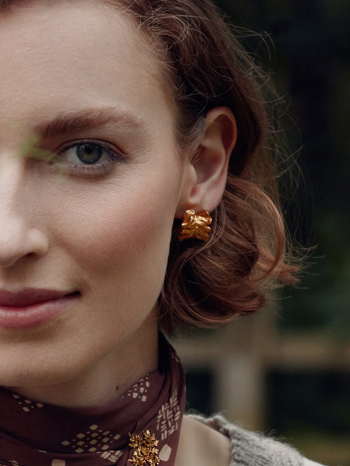 Chard Leafy Hoop Earrings - image 2