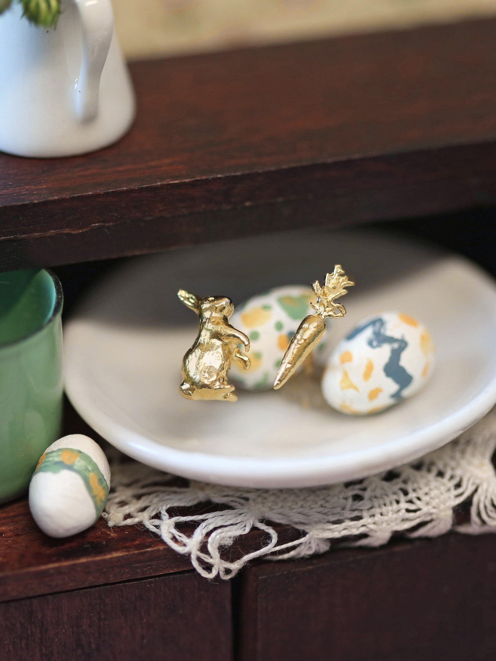 Rabbit & Carrot Asymmetric Earrings - image 3