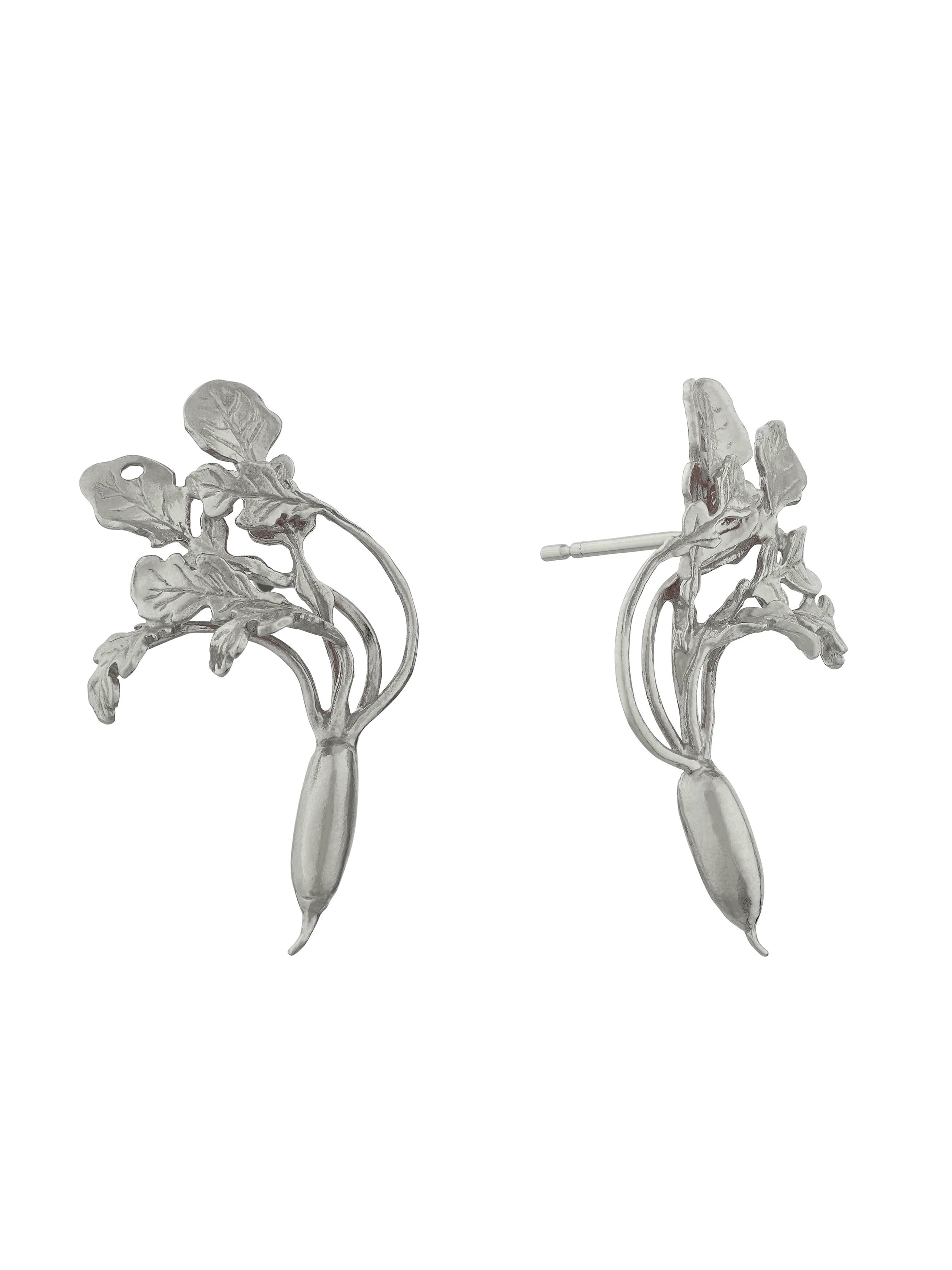 French Radish Stud Earrings - image 5 | silver