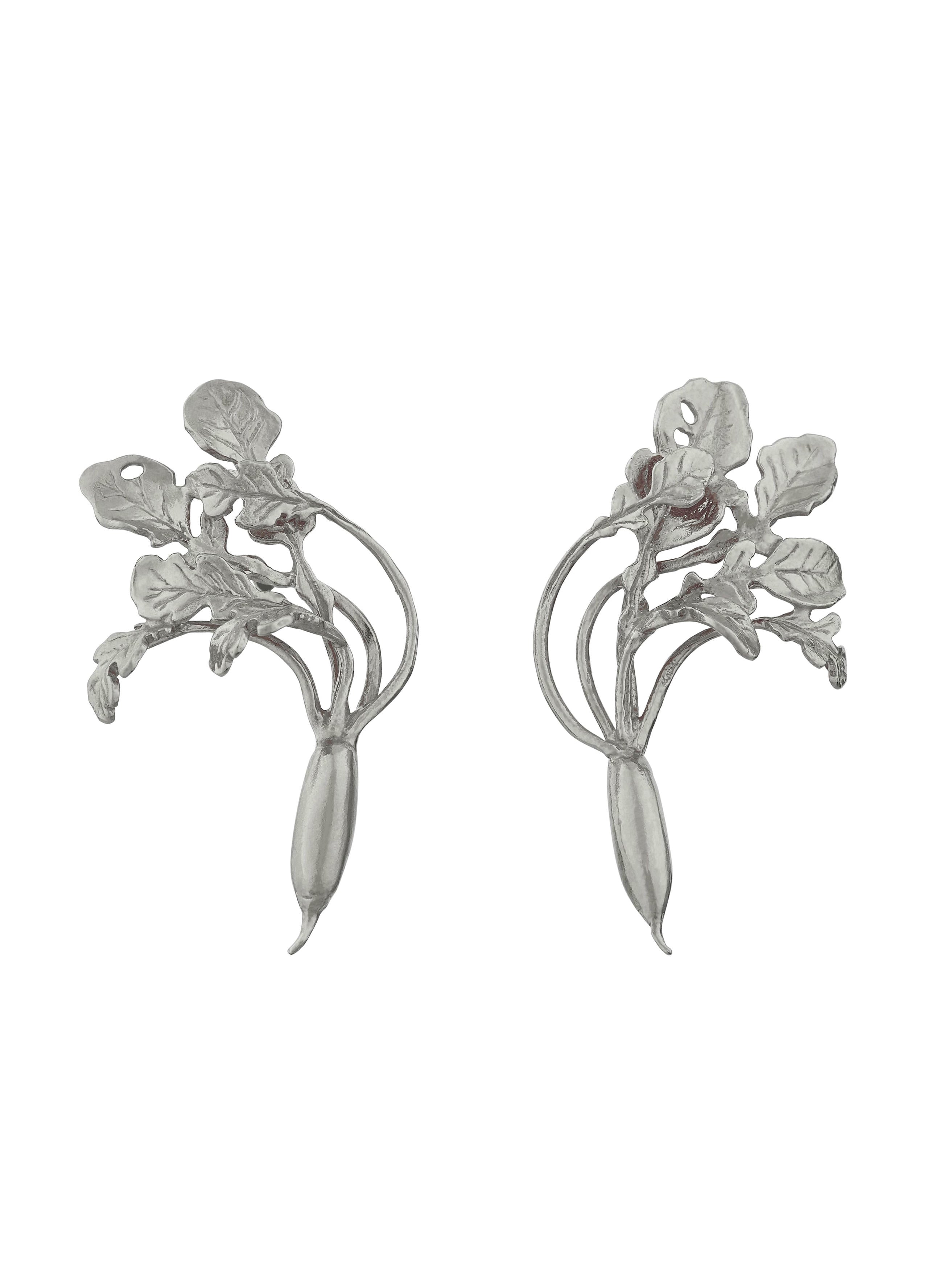 French Radish Stud Earrings - image 7 | silver