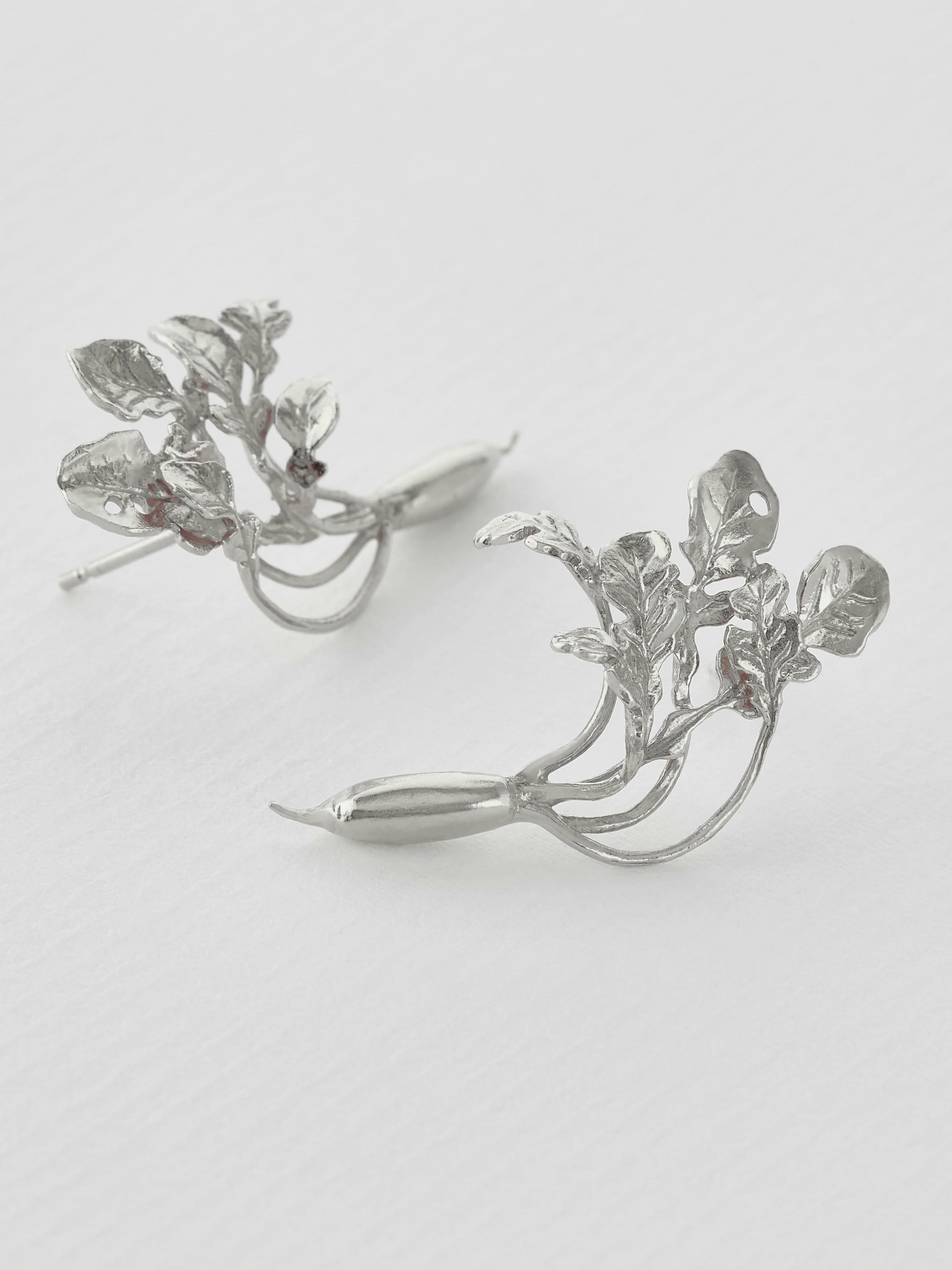 French Radish Stud Earrings - image 6 | silver