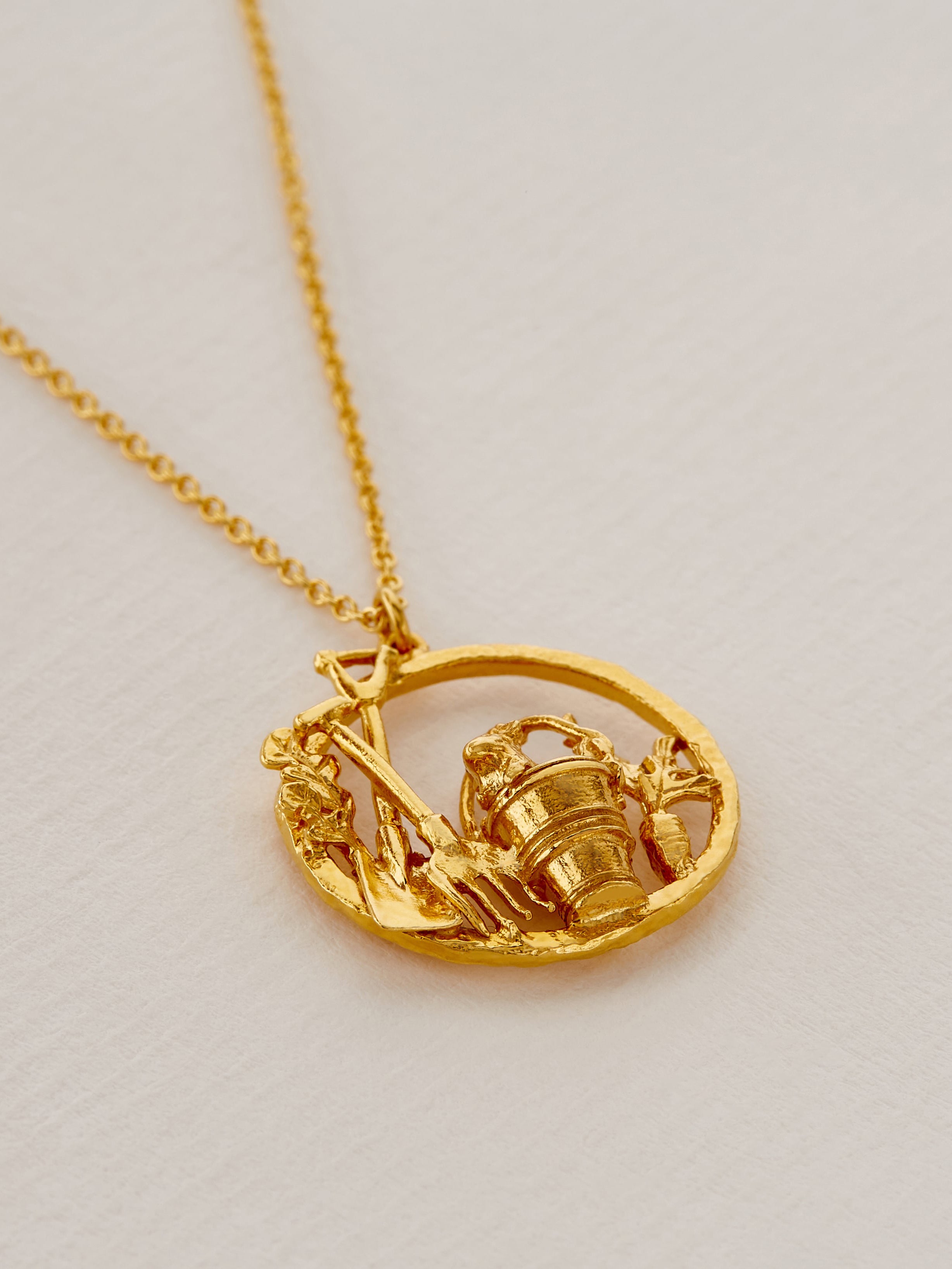 Allotment Loop Necklace with Playful Mouse - image 3 | gold plate