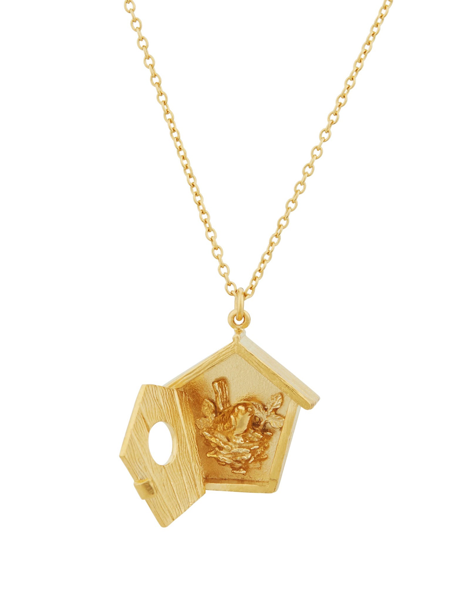Nesting Birdhouse Necklace - image 7 | gold plate