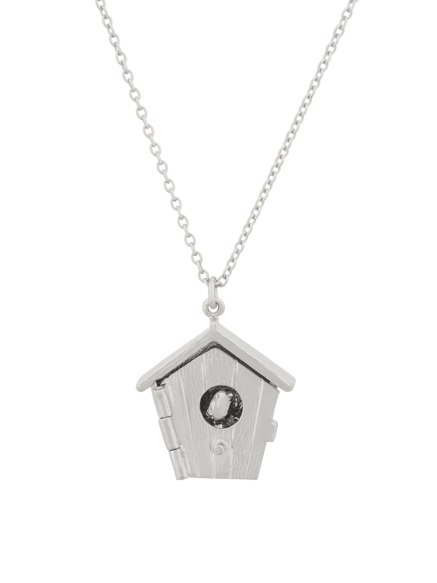 Nesting Birdhouse Necklace - image 8 | silver