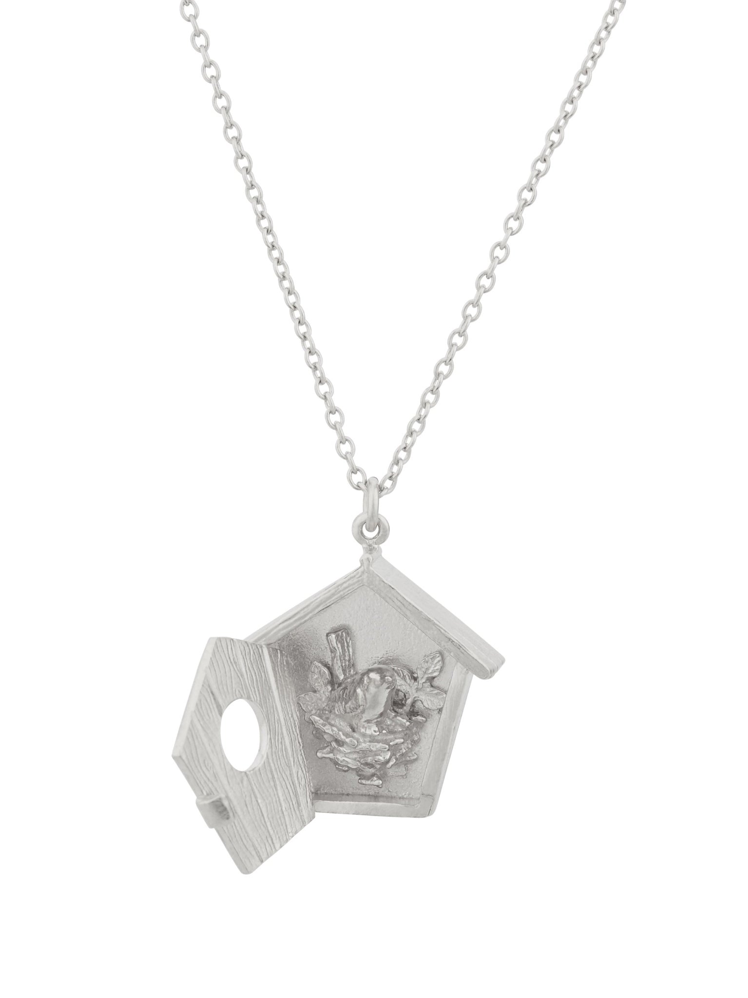 Nesting Birdhouse Necklace - image 11 | silver