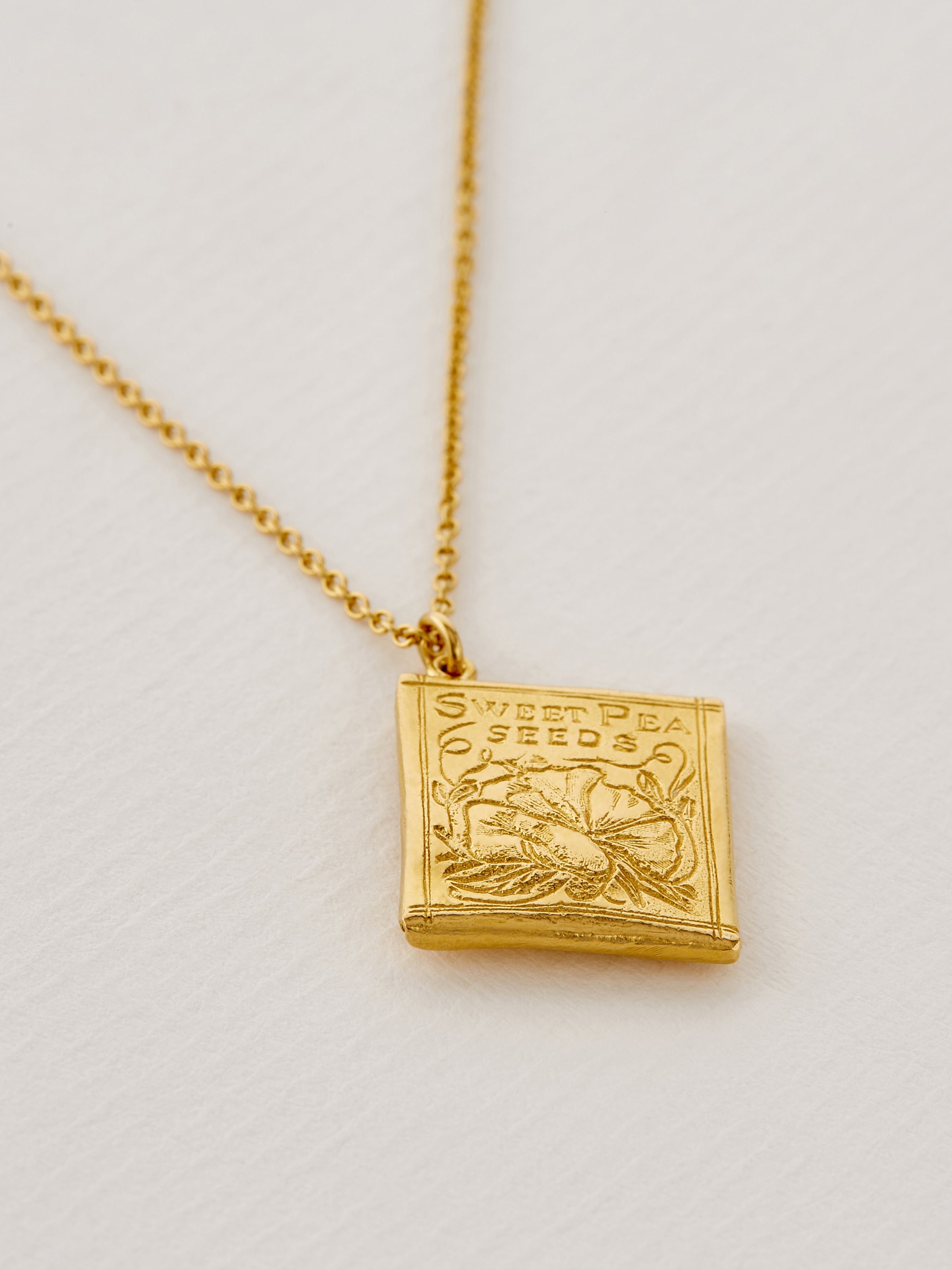 Sweetpea Seed Packet Necklace - image 3 | gold plate