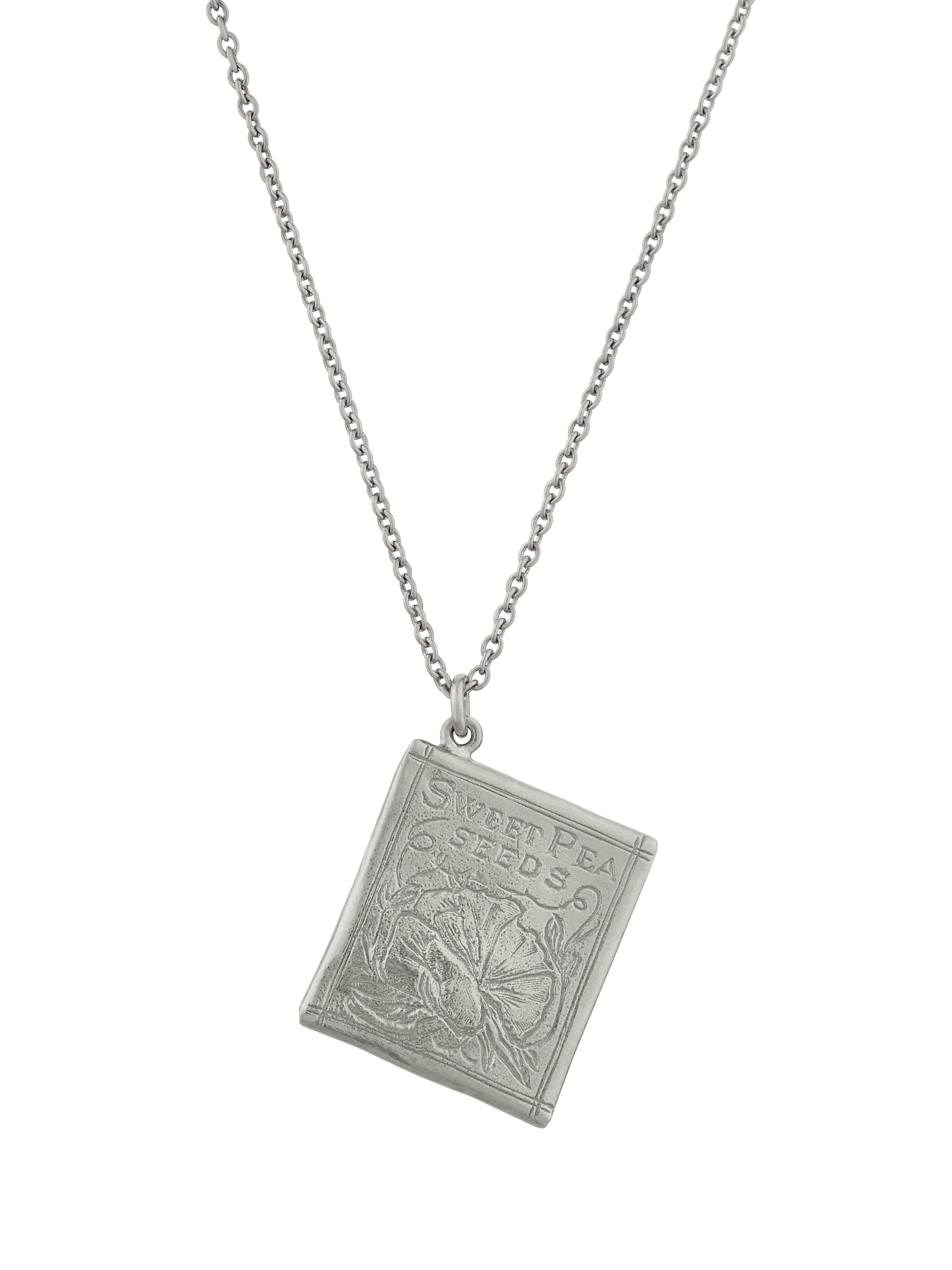 Sweetpea Seed Packet Necklace - image 4 | silver