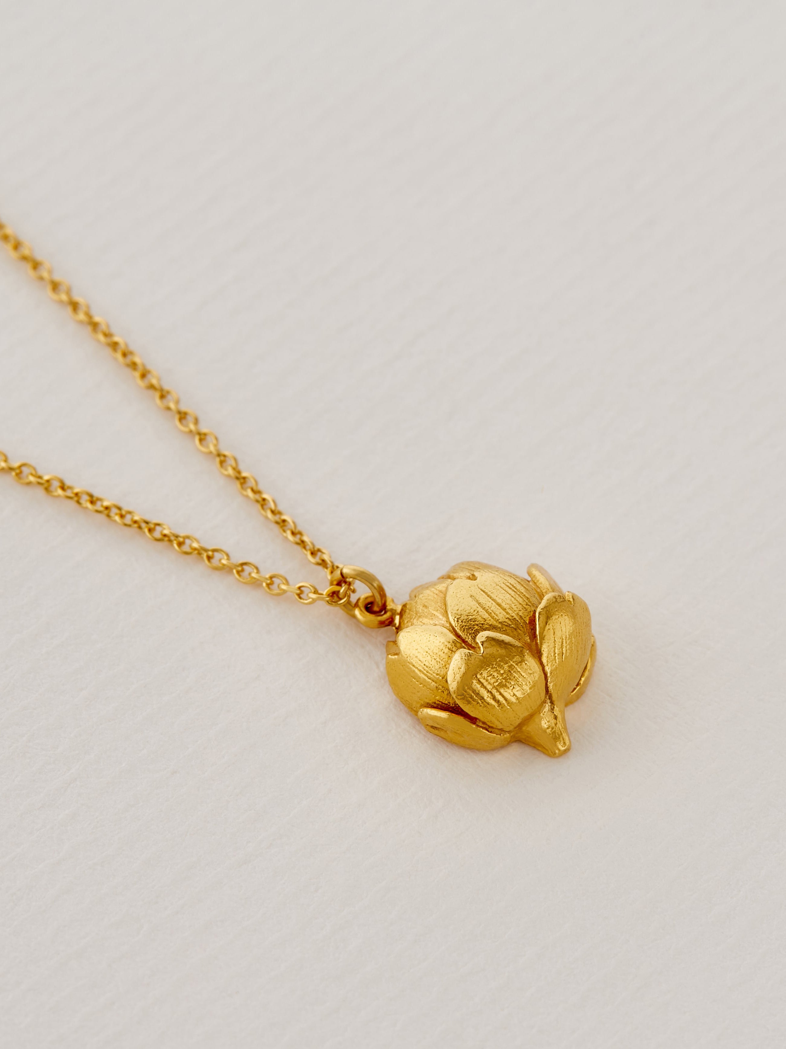 Artichoke Necklace with Engraved Heart - image 3 | gold plate