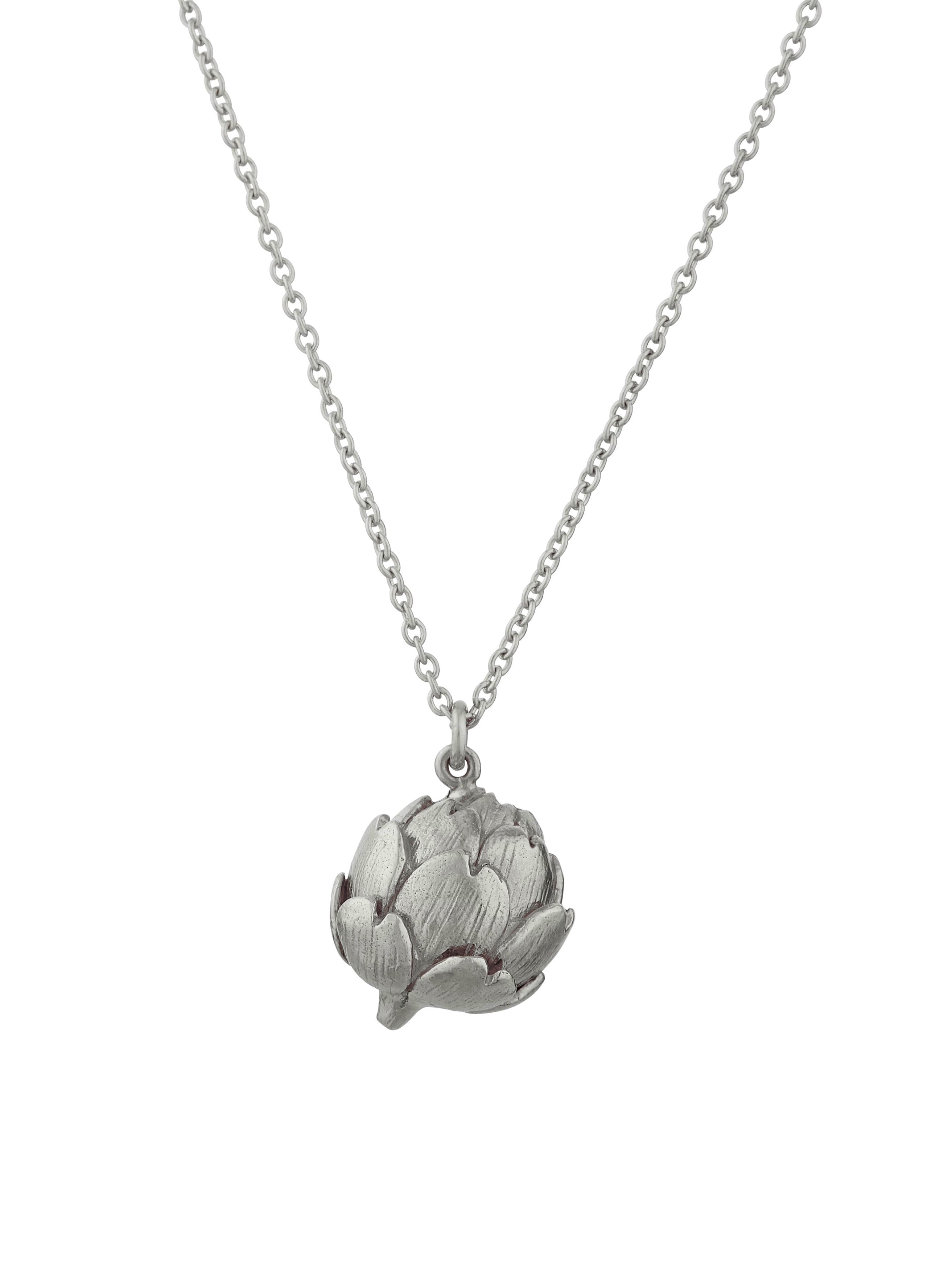 Artichoke Necklace with Engraved Heart - image 5 | silver