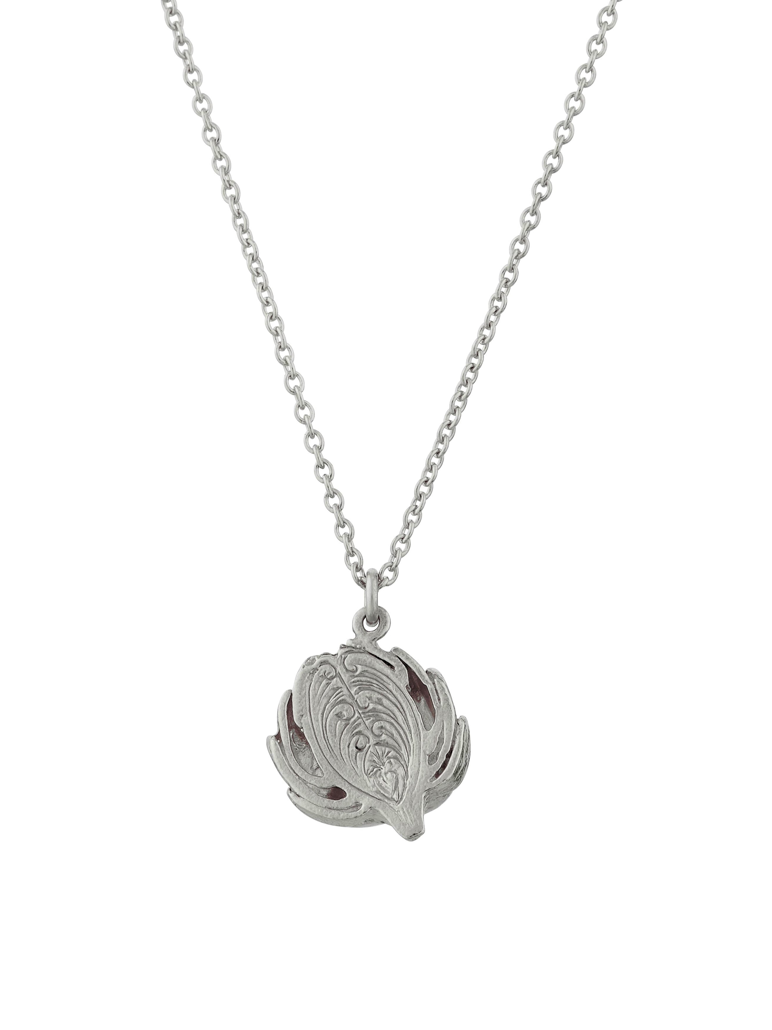 Artichoke Necklace with Engraved Heart - image 7 | silver