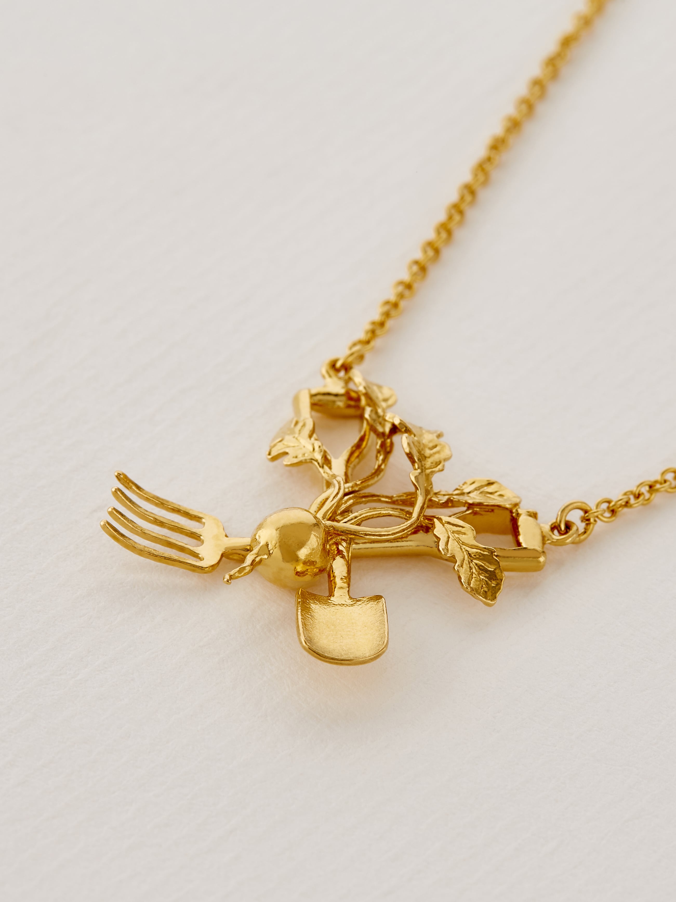 Award Winning Radish Necklace - image 3 | gold plate