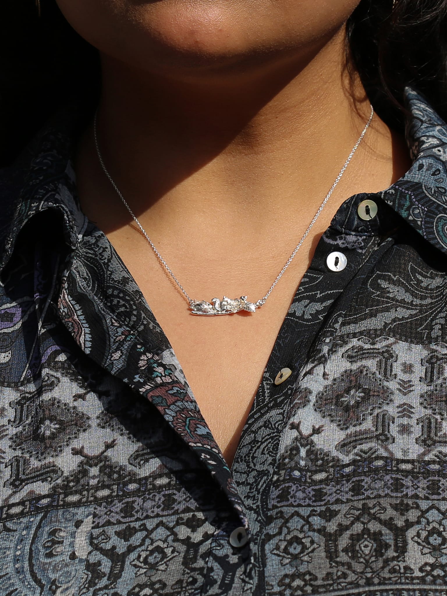 Springtime Squirrel Inline Branch Necklace - image 2