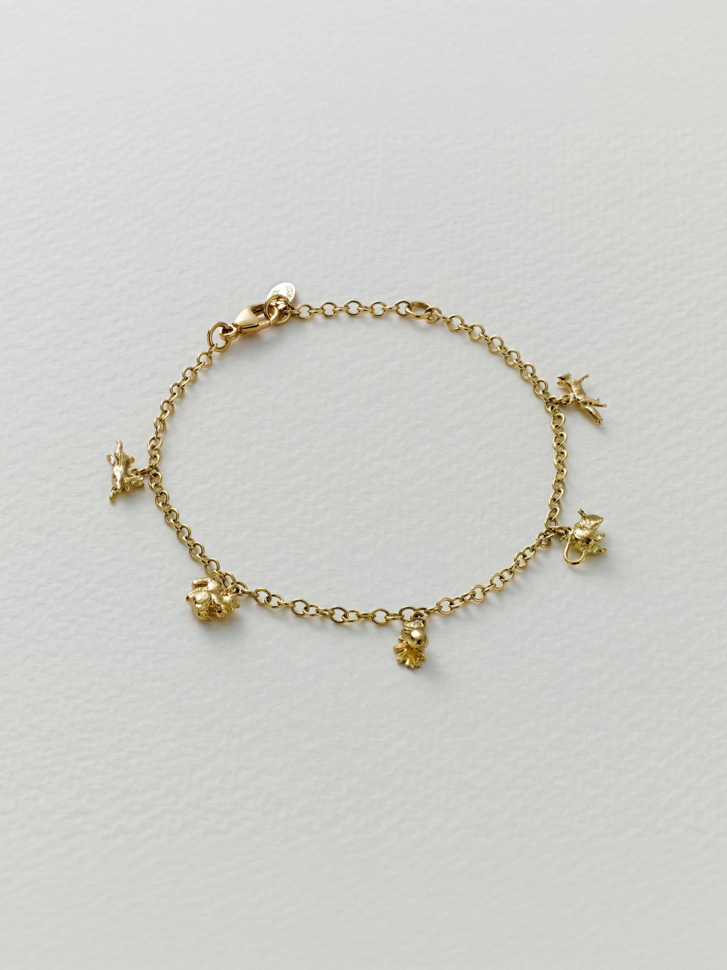 Teeny Tiny Woodland Animal Charm Bracelet - image 4 | 18ct yellow gold