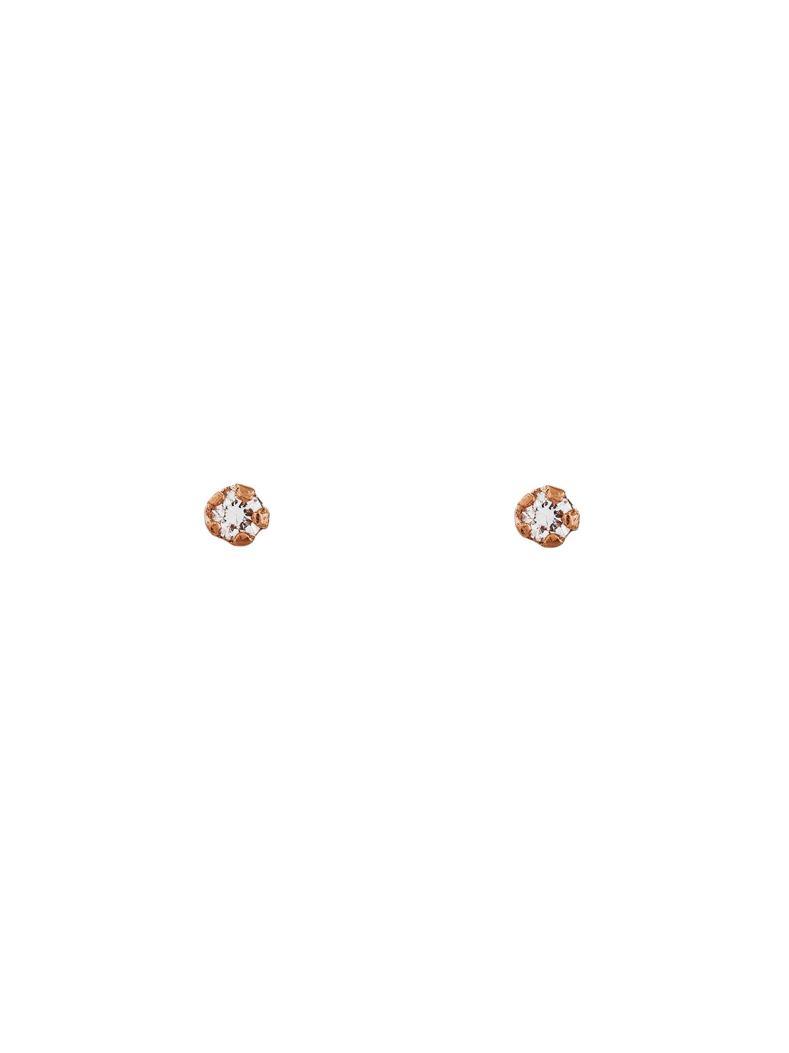 Teeny Tiny Diamond Stud Earrings - image 11 | 18ct rose gold