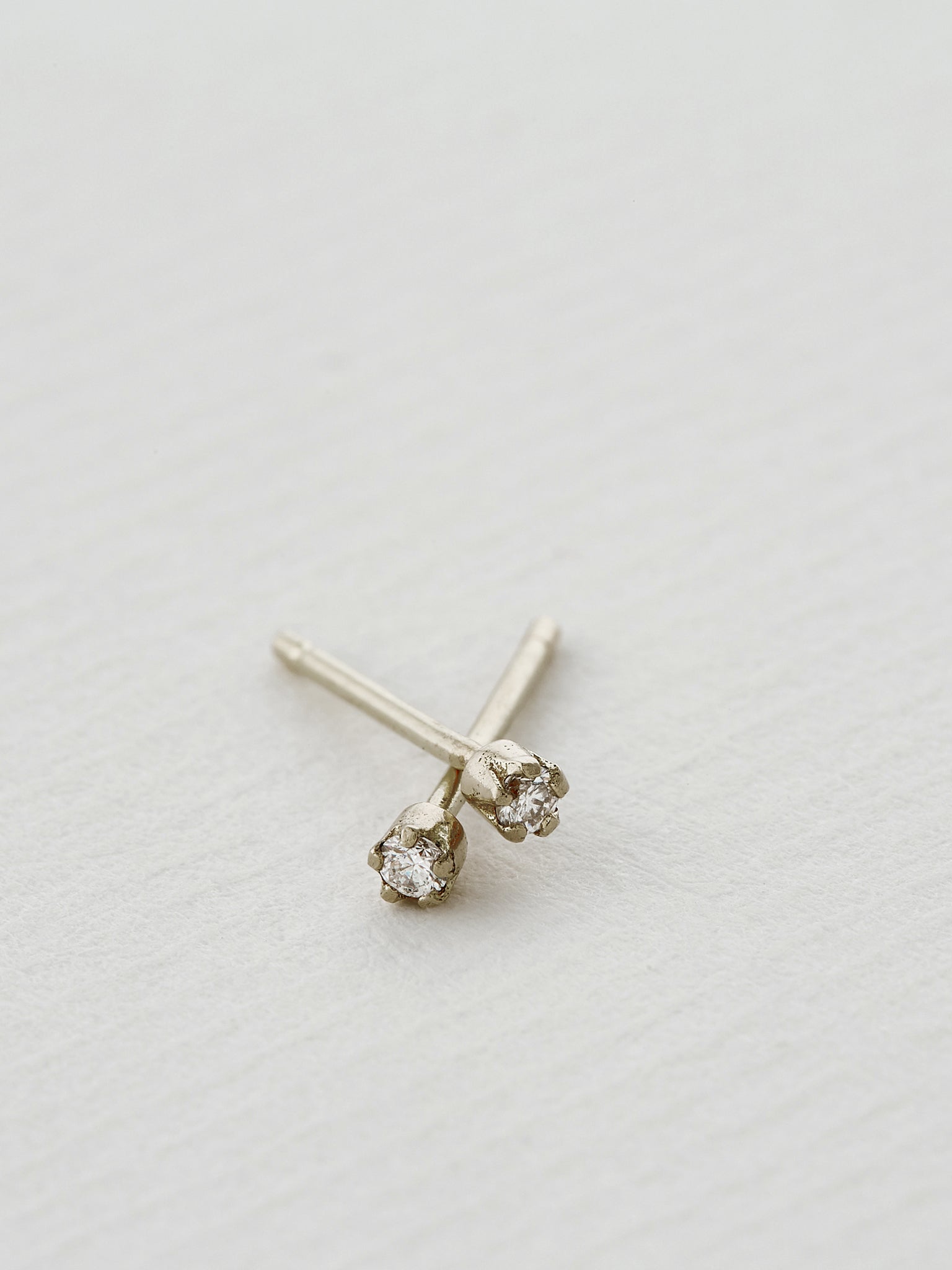 Teeny Tiny Diamond Stud Earrings - image 7 | 18ct white gold