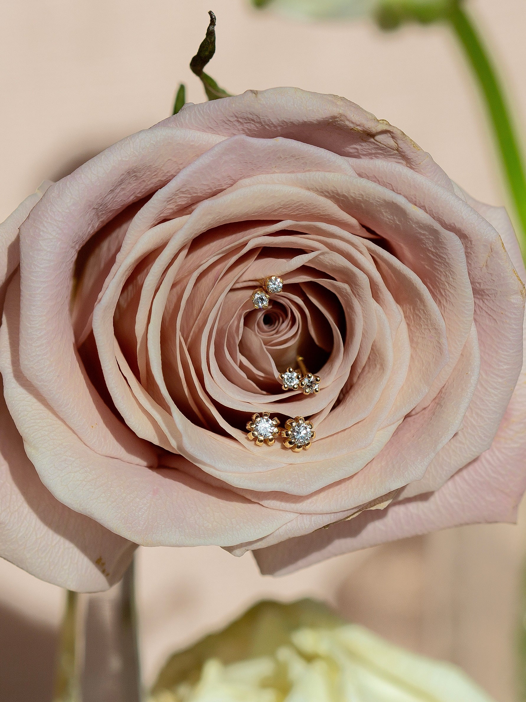 Teeny Tiny Diamond Stud Earrings - image 3
