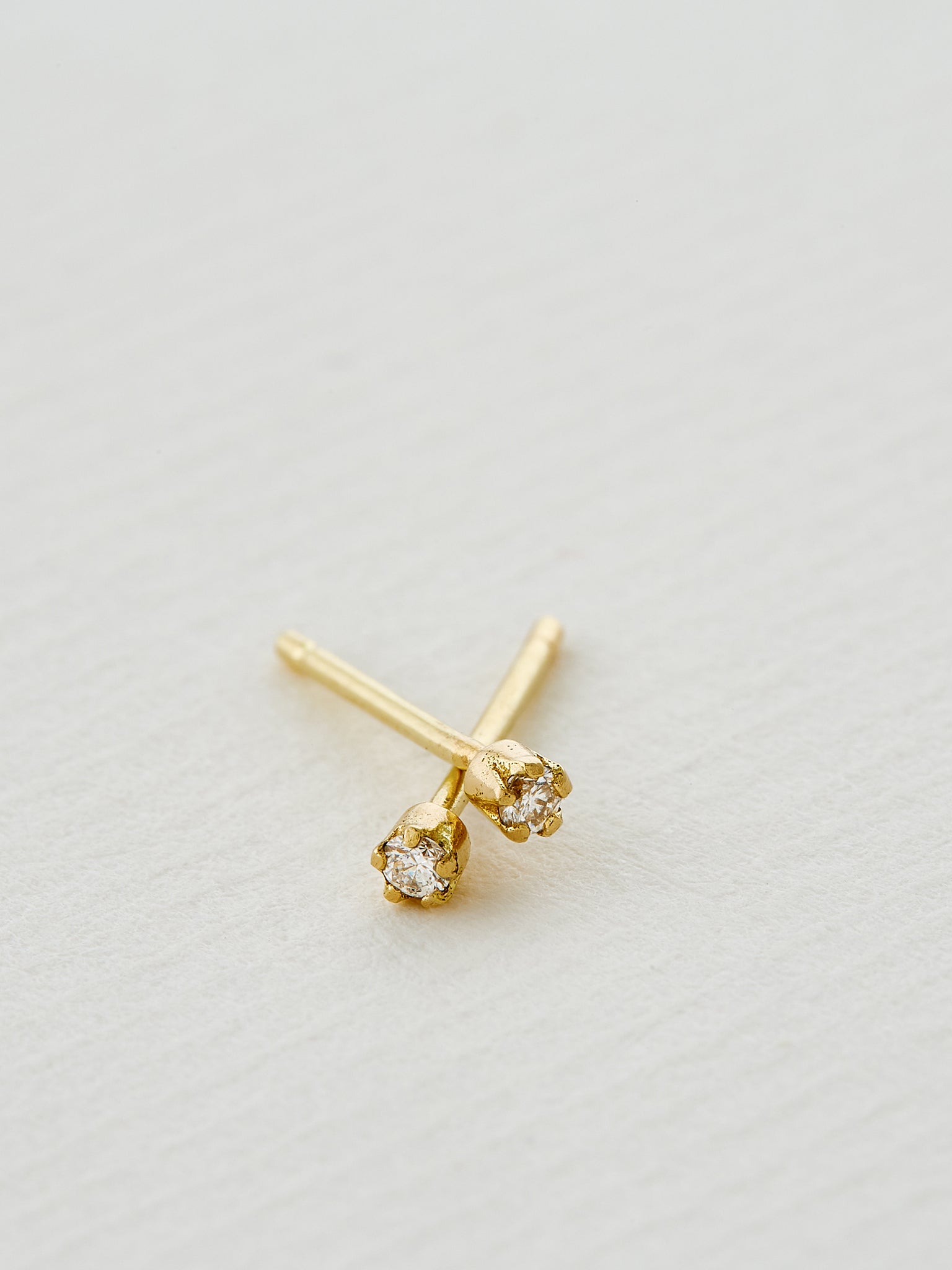 Teeny Tiny Diamond Stud Earrings - image 4 | 18ct yellow gold