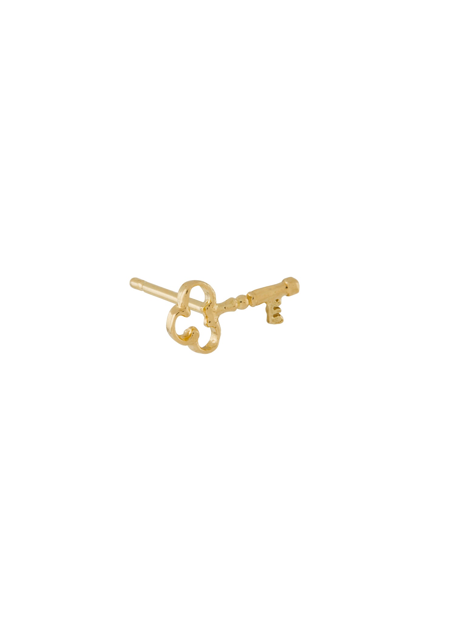 Teeny Tiny Garden Key Single Stud Earring - image 5 | 18ct yellow gold