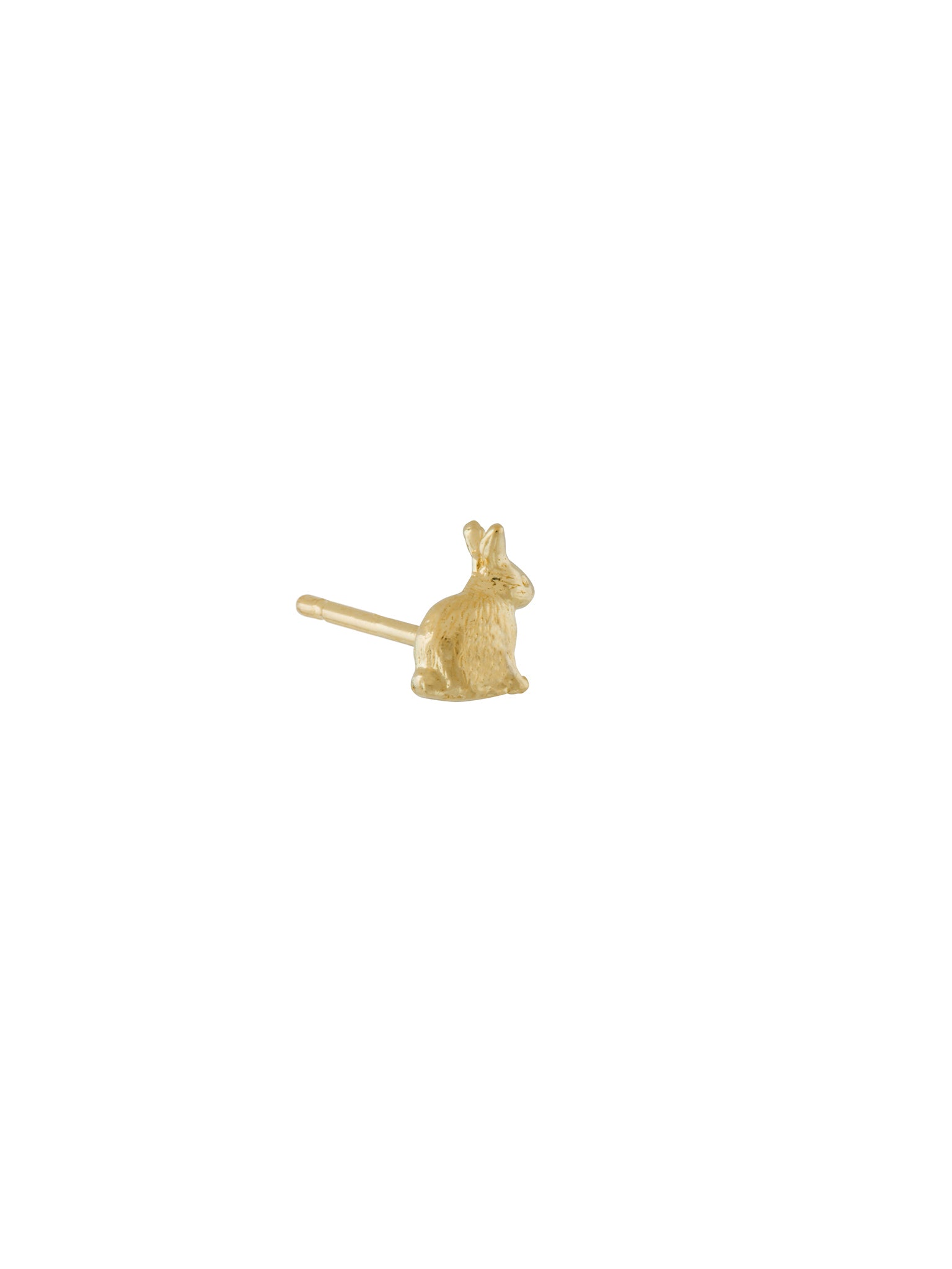 Teeny Tiny Sitting Bunny Single Stud Earring - image 5 | 18ct yellow gold