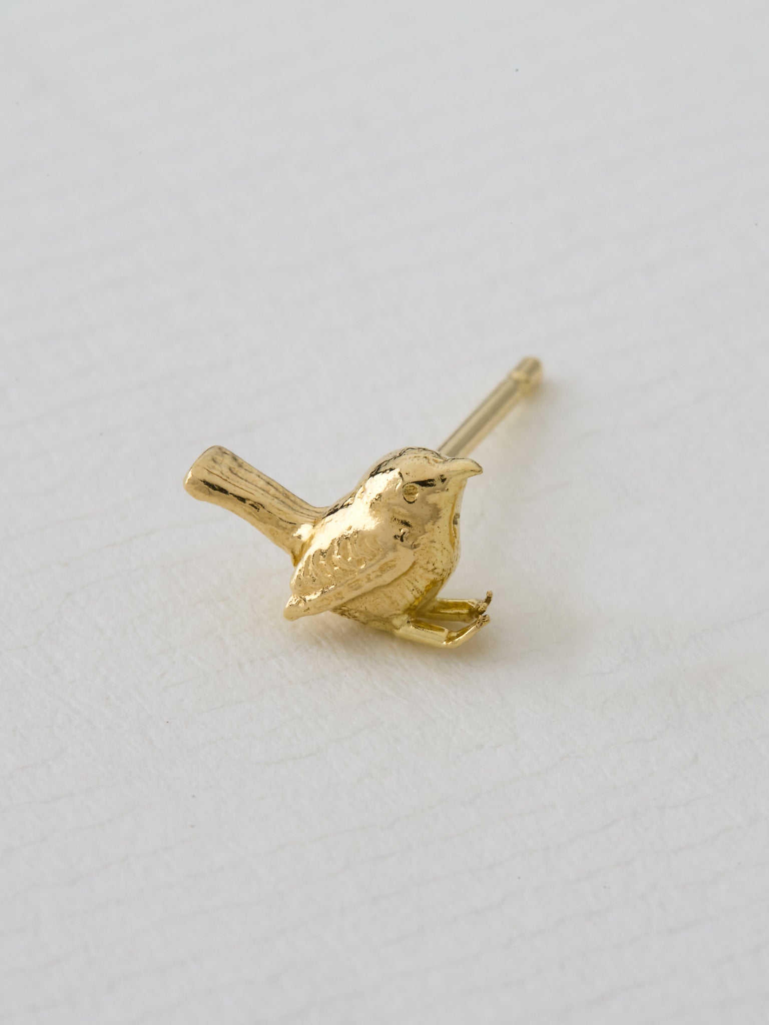 Teeny Tiny Wren Single Stud Earring - image 4 | 18ct yellow gold