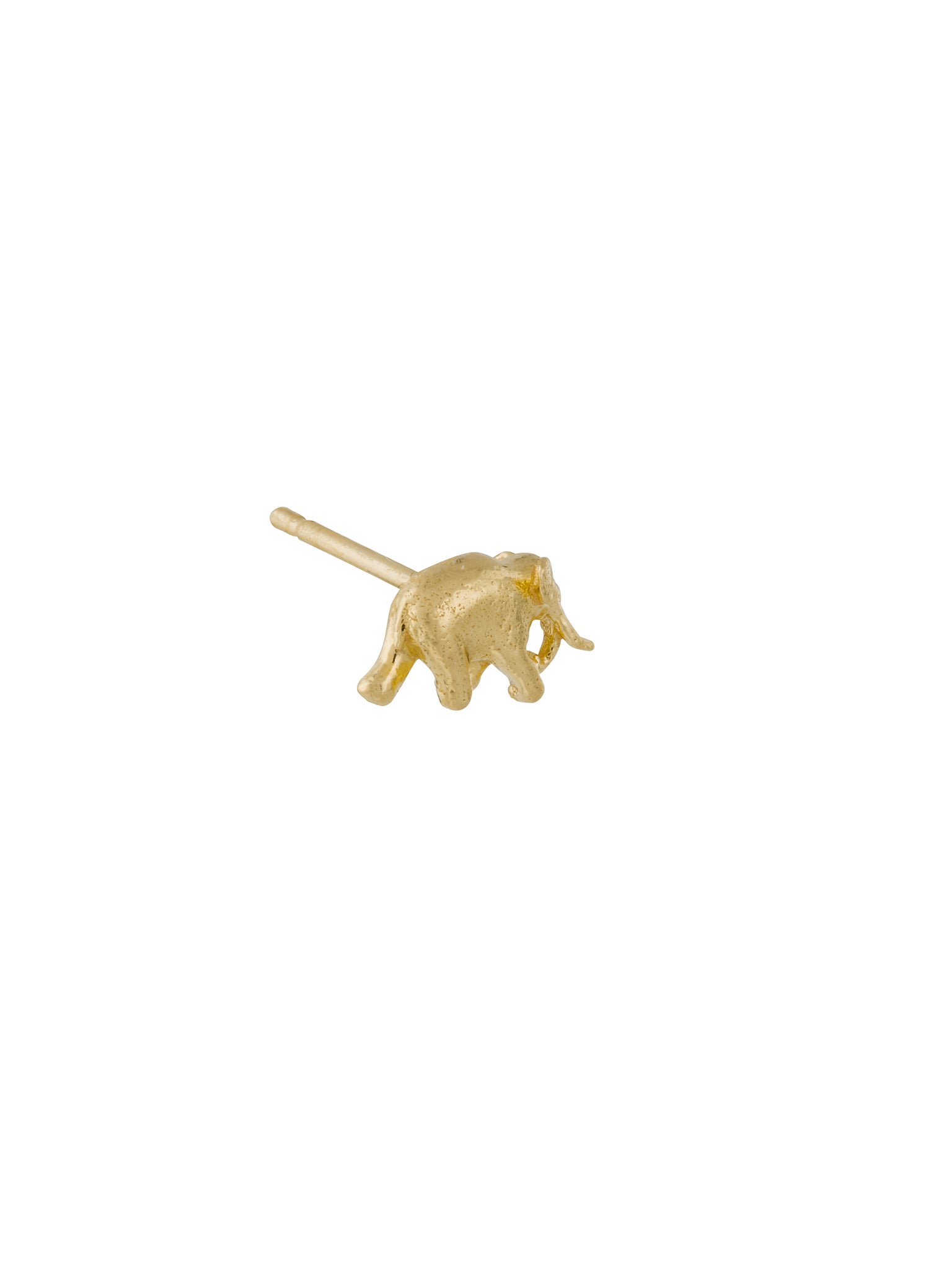 Teeny Tiny Elephant Single Stud Earring - image 5 | 18ct yellow gold