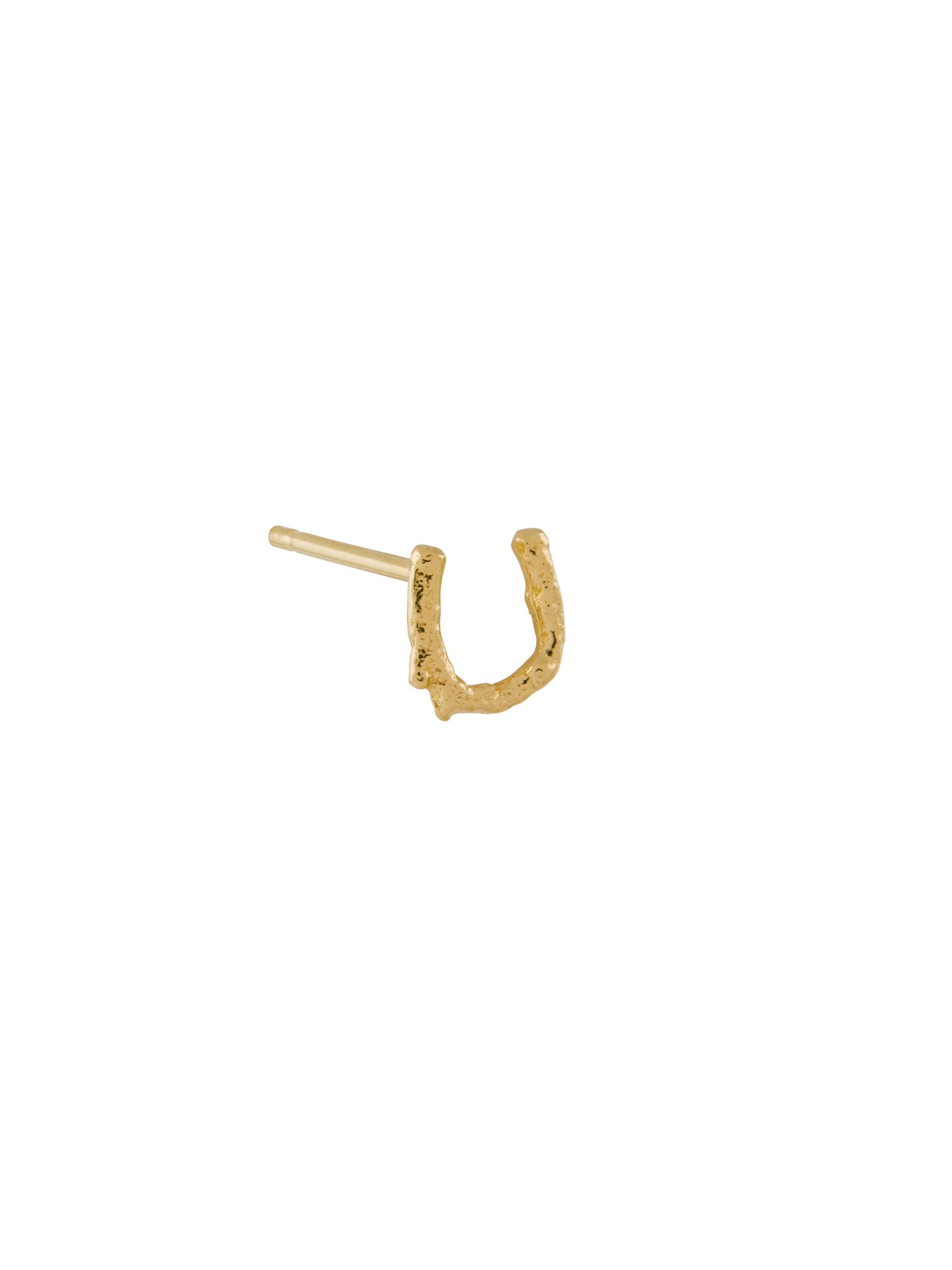 Teeny Tiny Horseshoe Single Stud Earring - image 5 | 18ct yellow gold
