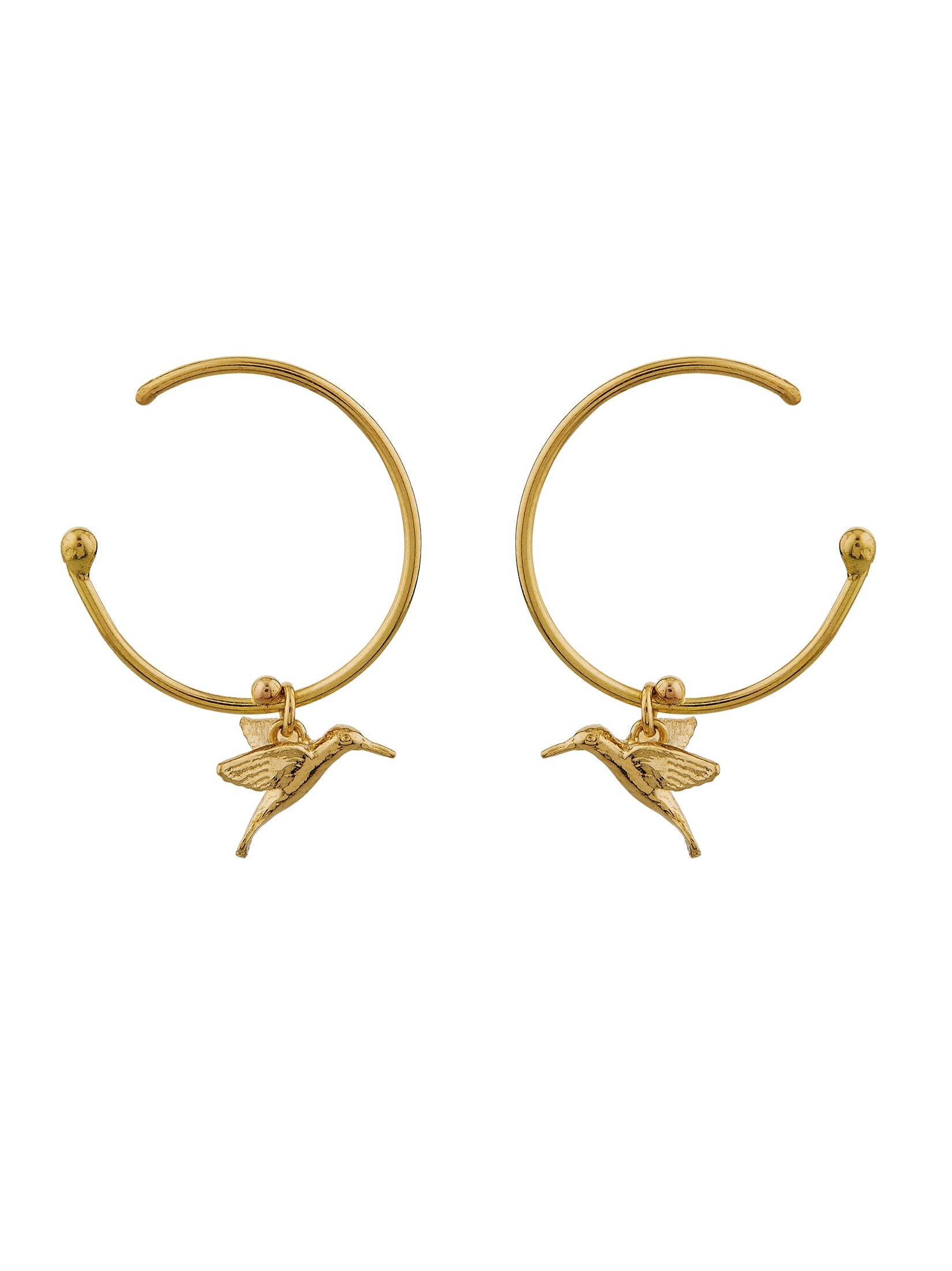 Teeny Tiny Hummingbird Hoop Earrings - image 1 | 18ct yellow gold