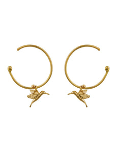 Teeny Tiny Hummingbird Hoop Earrings