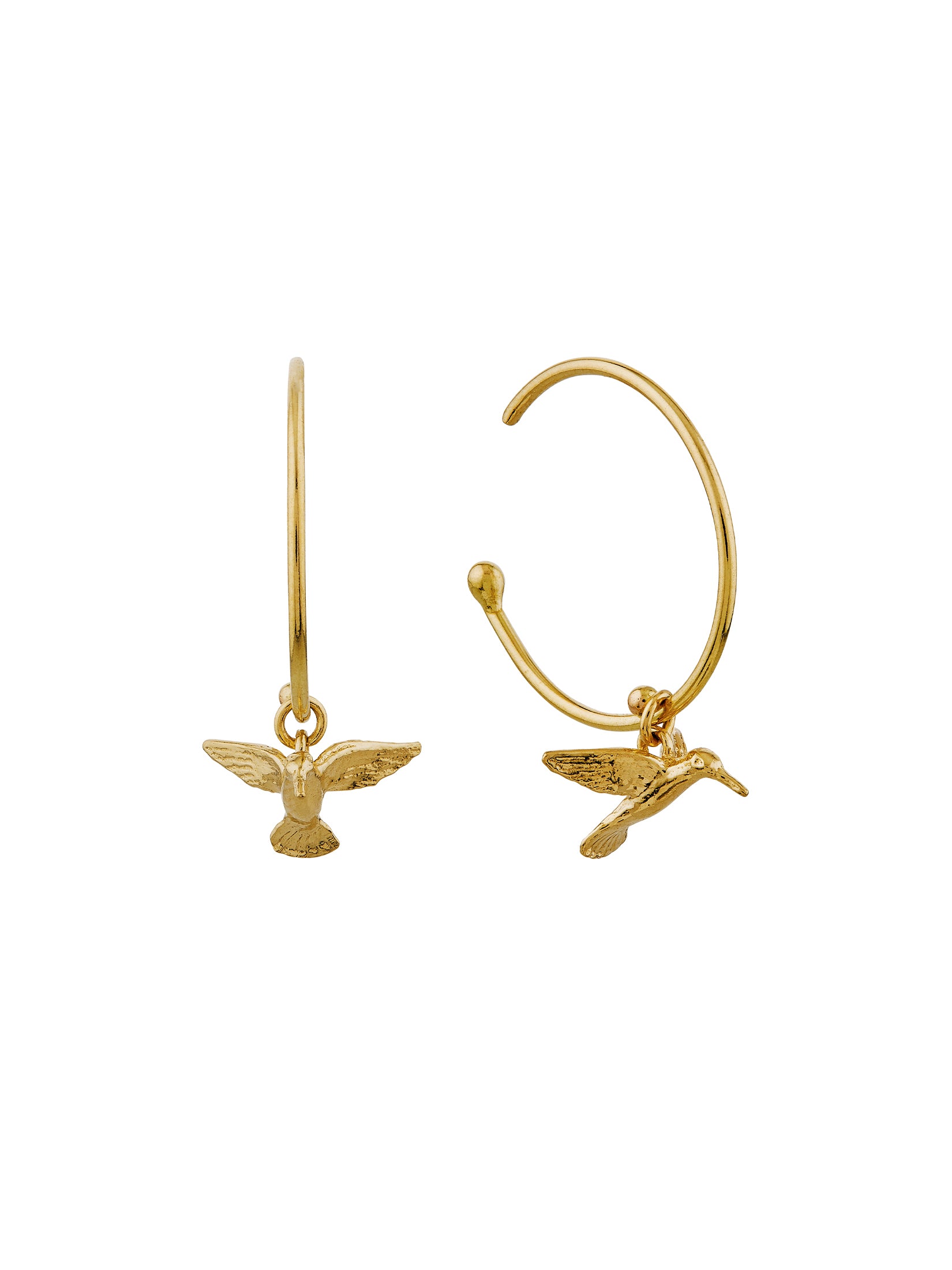 Teeny Tiny Hummingbird Hoop Earrings - image 6 | 18ct yellow gold
