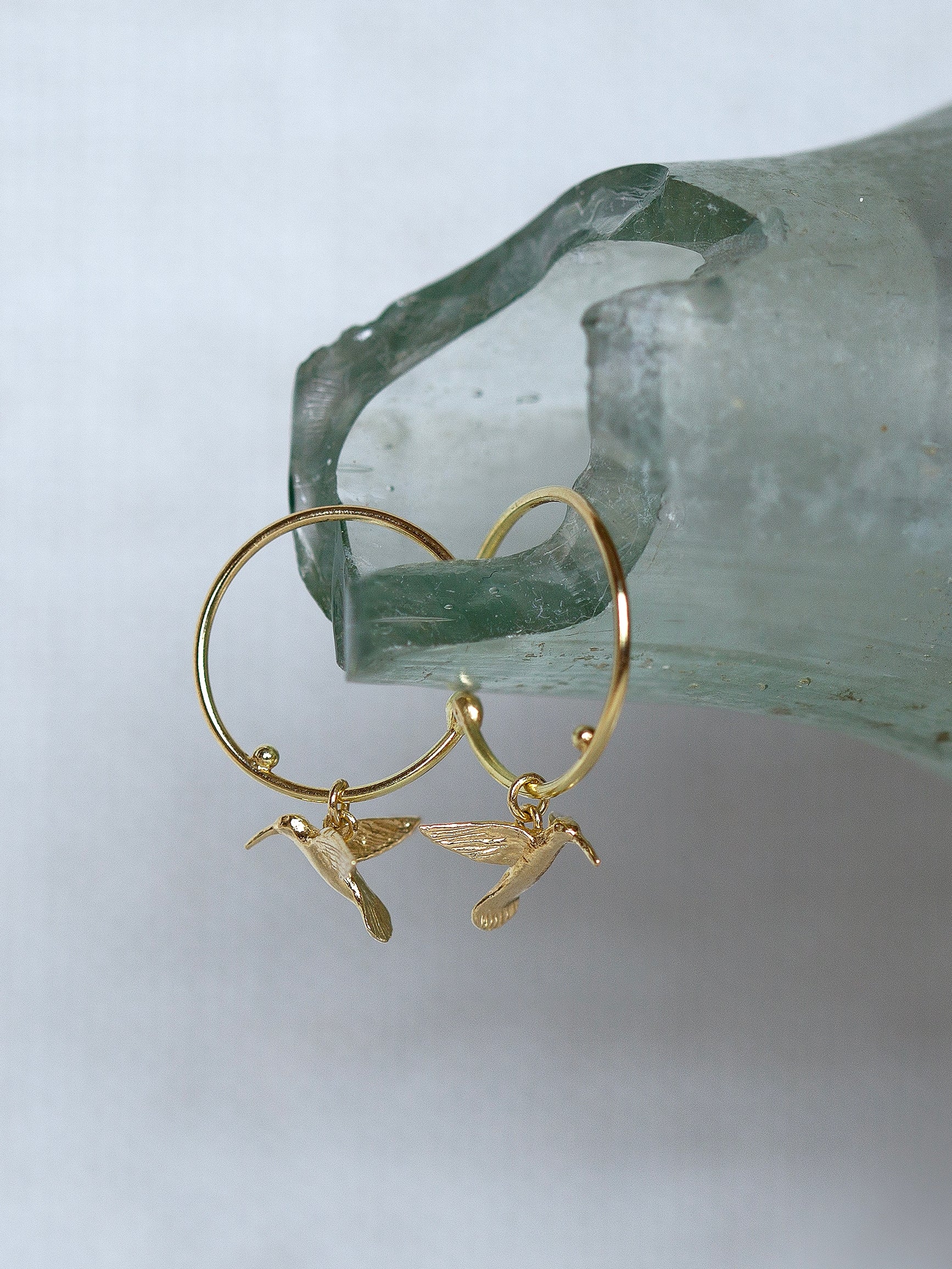 Teeny Tiny Hummingbird Hoop Earrings - image 3