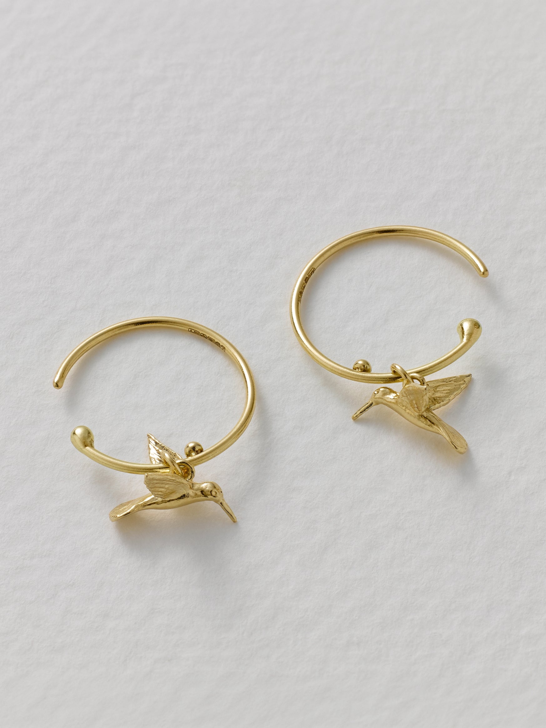 Teeny Tiny Hummingbird Hoop Earrings - image 5 | 18ct yellow gold
